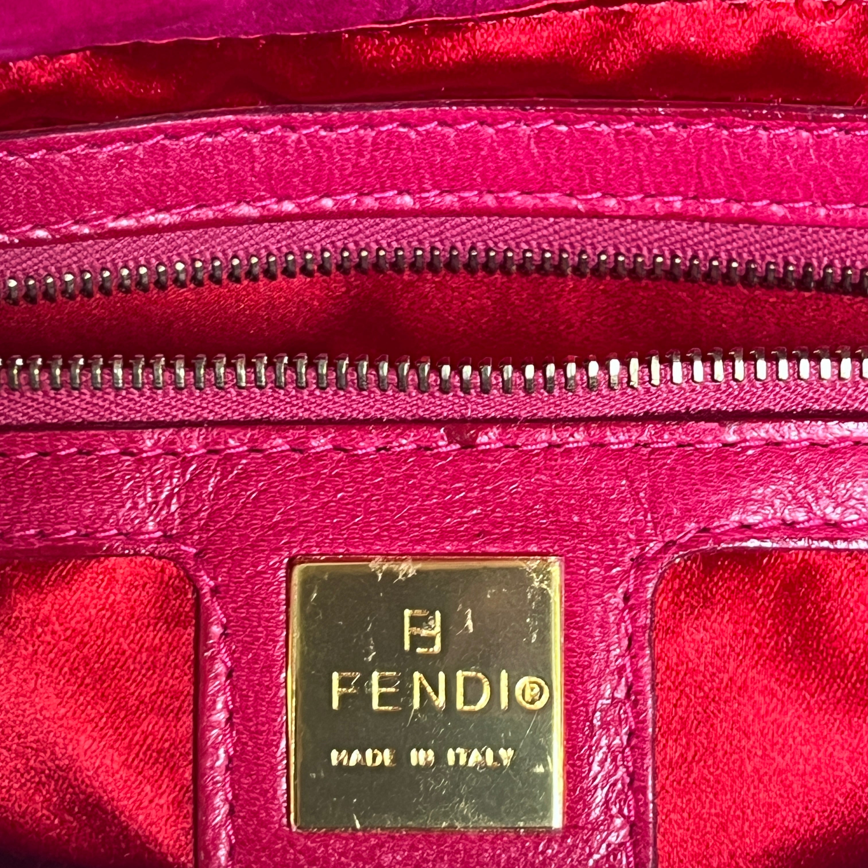 FENDI Mamma pink suede handbag