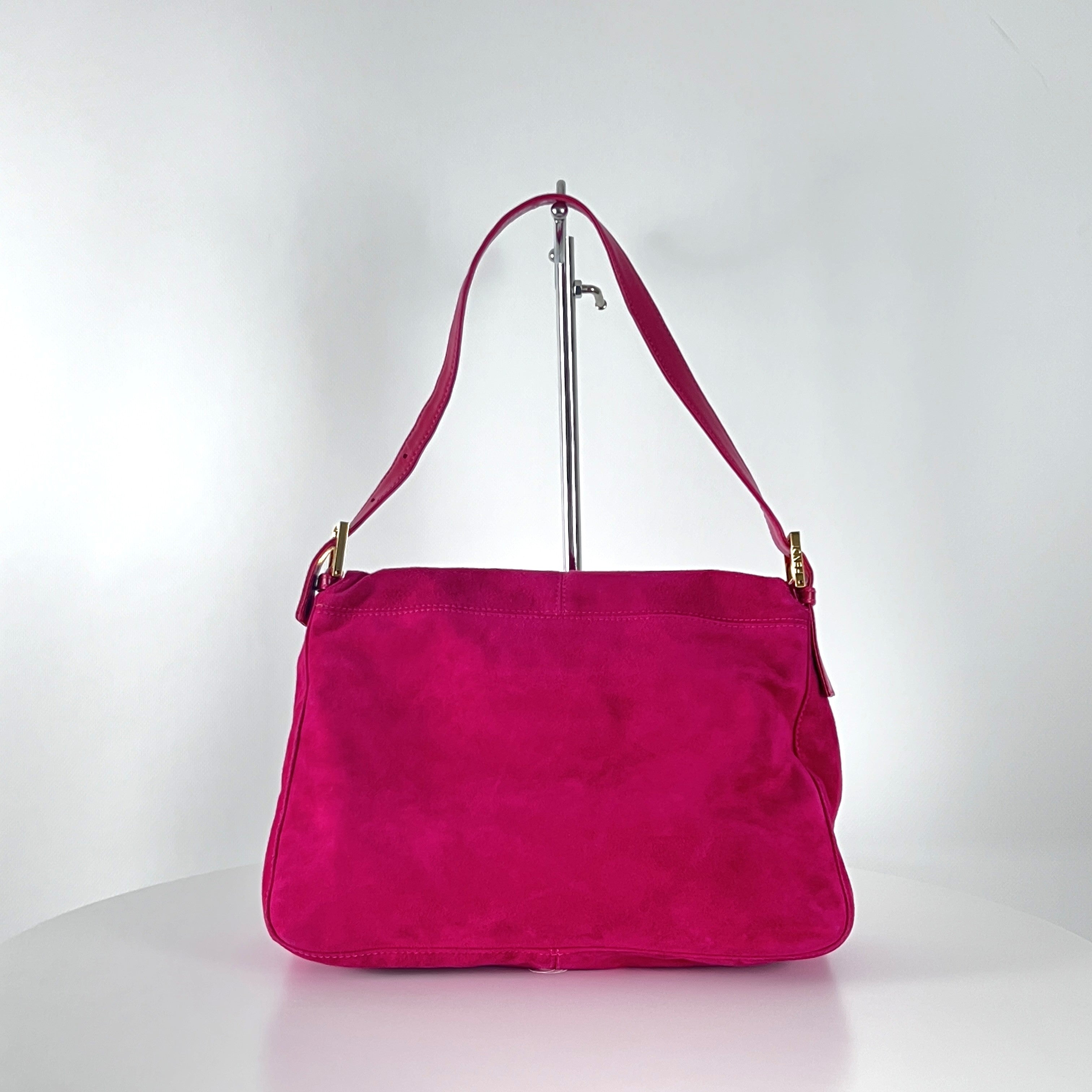 FENDI Mamma pink suede handbag