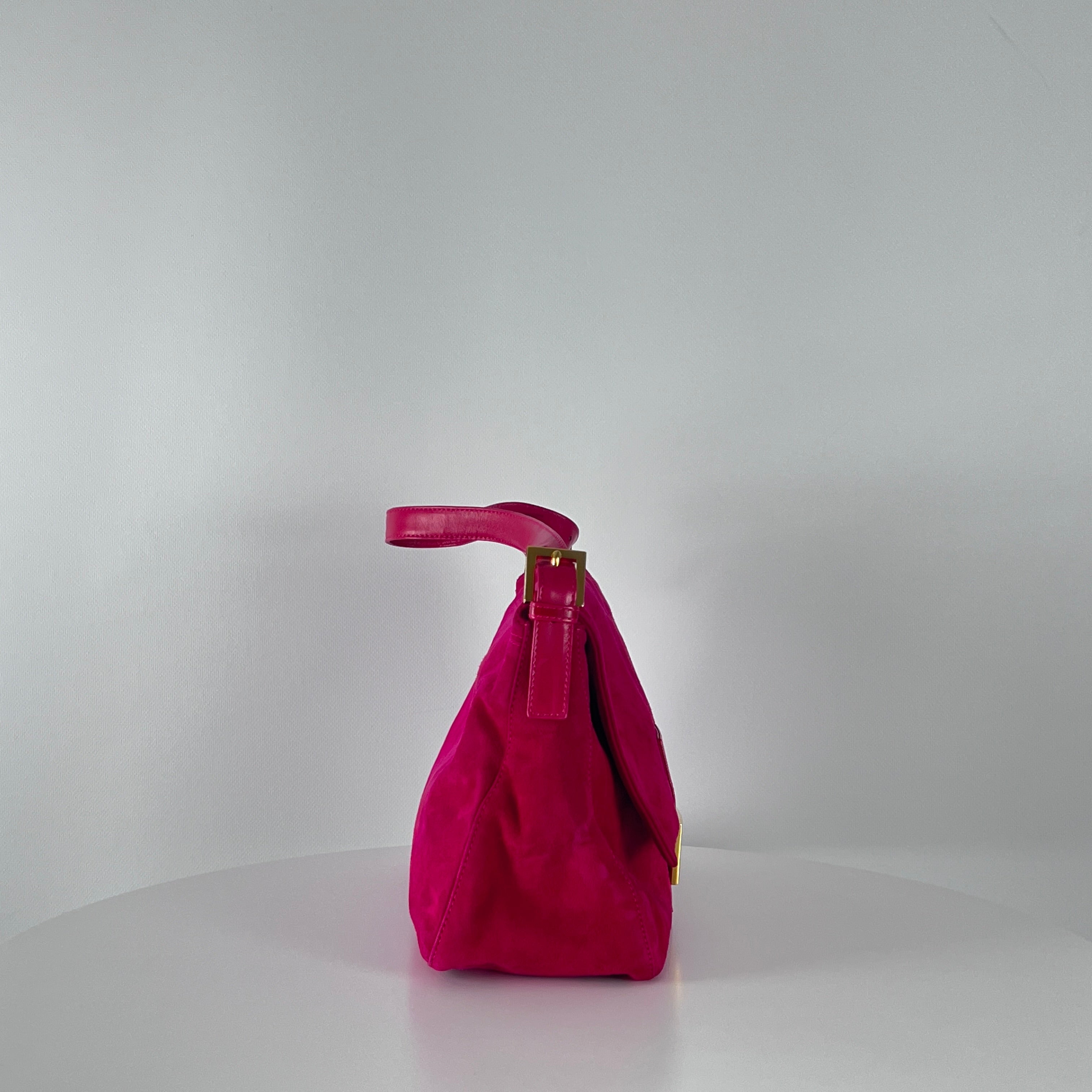 FENDI Mamma pink suede handbag