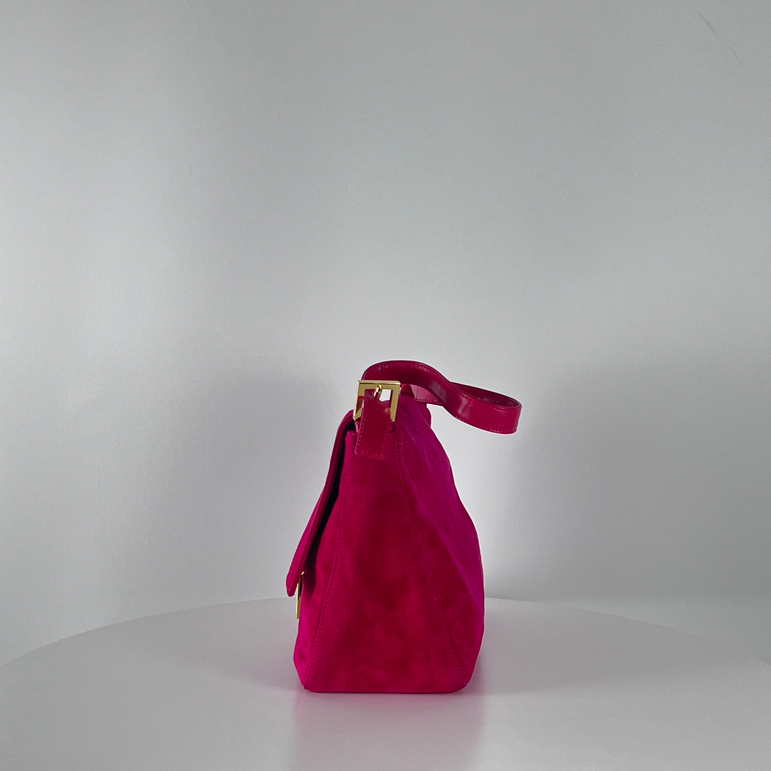 FENDI Mamma pink suede handbag
