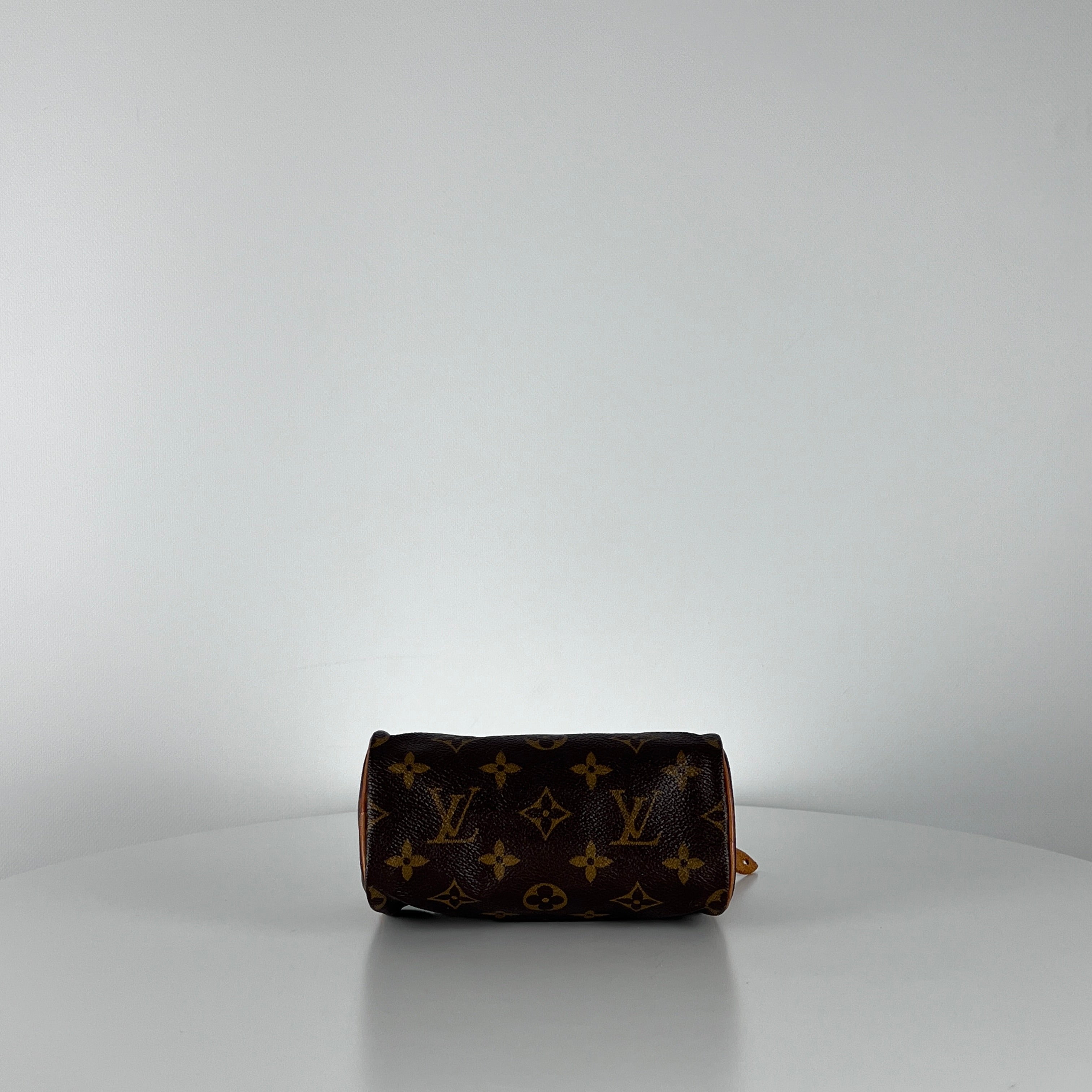 Sac à main LOUIS VUITTON Nano Speedy toile et cuir marron