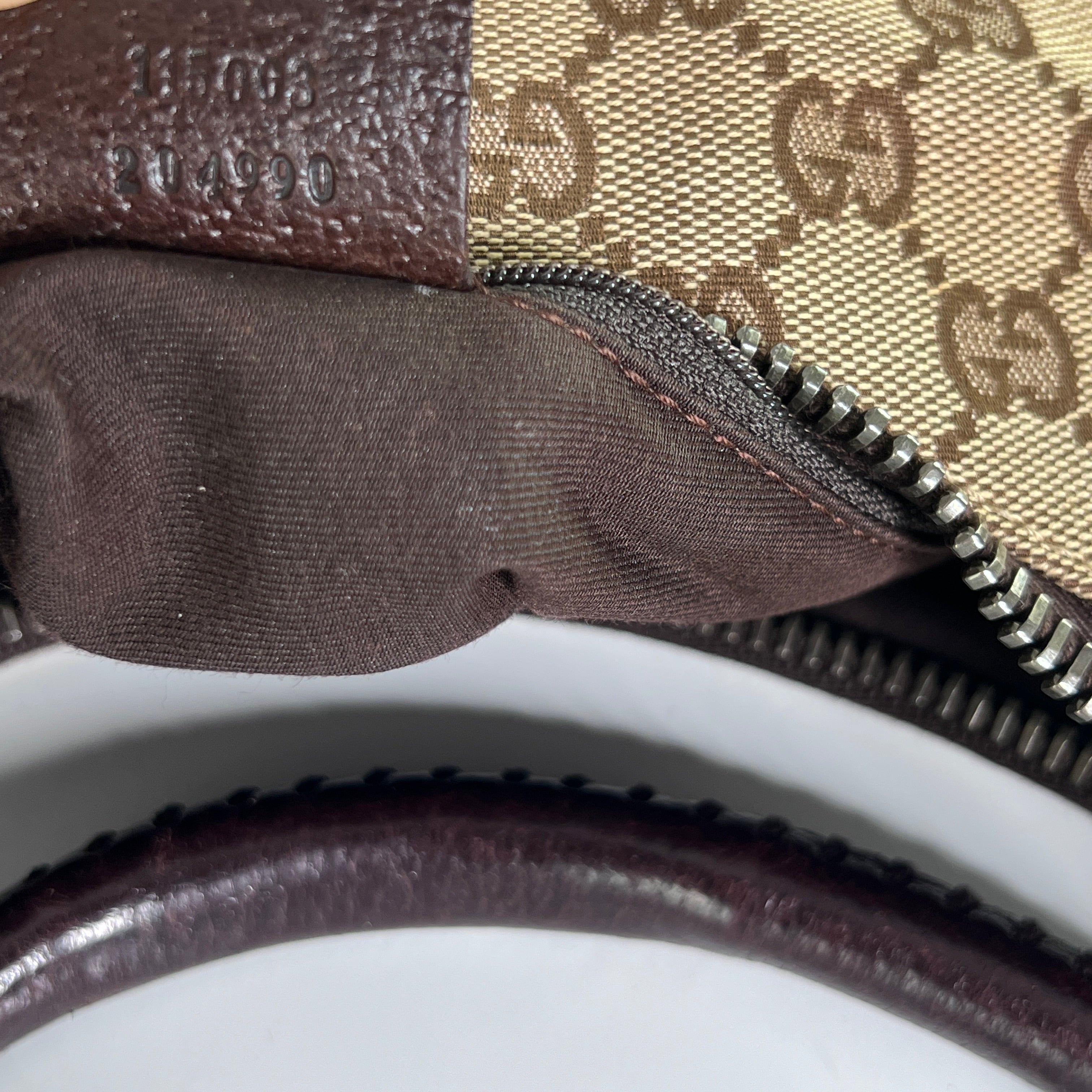Sac à main GUCCI Hobo Bamboo toile et cuir marron
