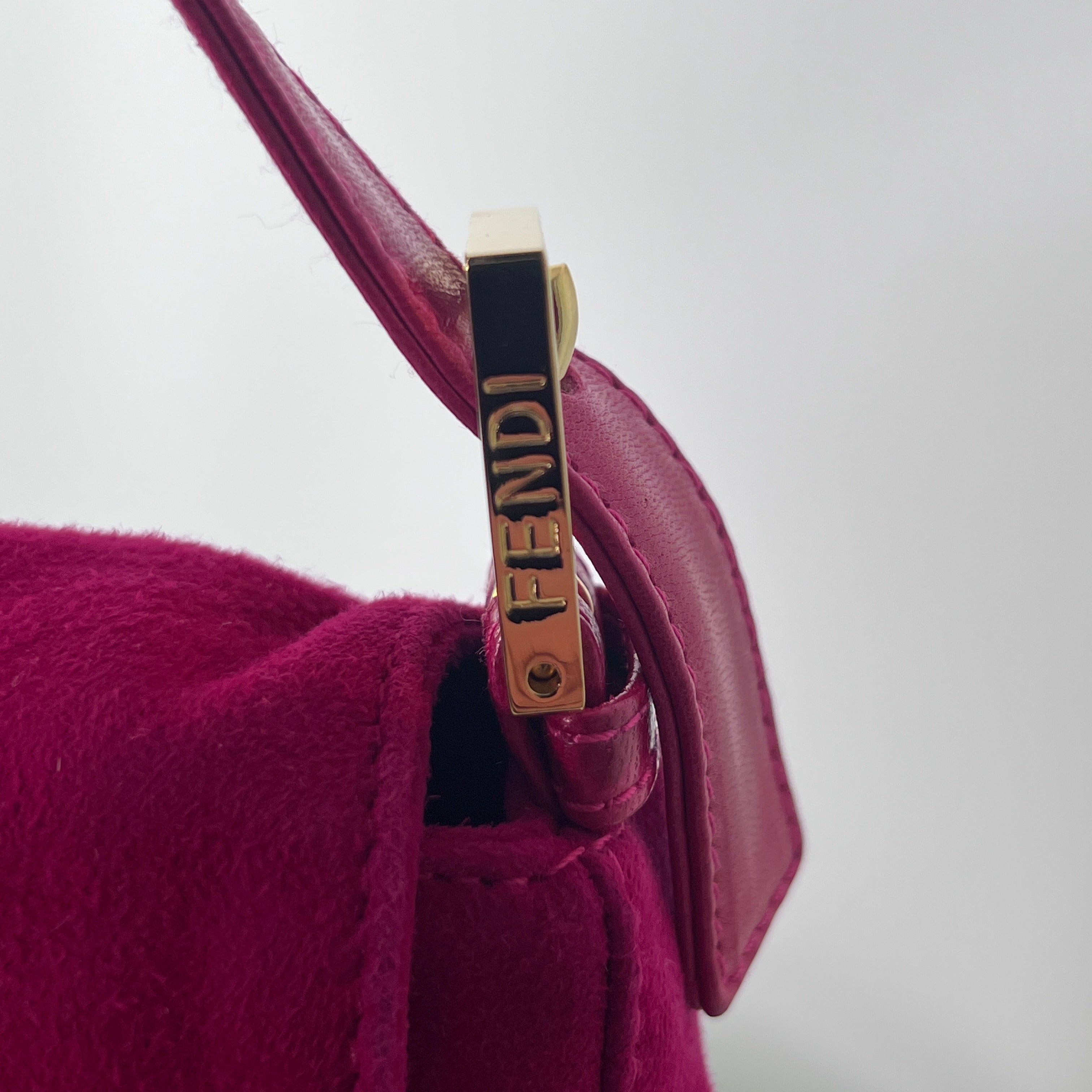 FENDI Mamma pink suede handbag