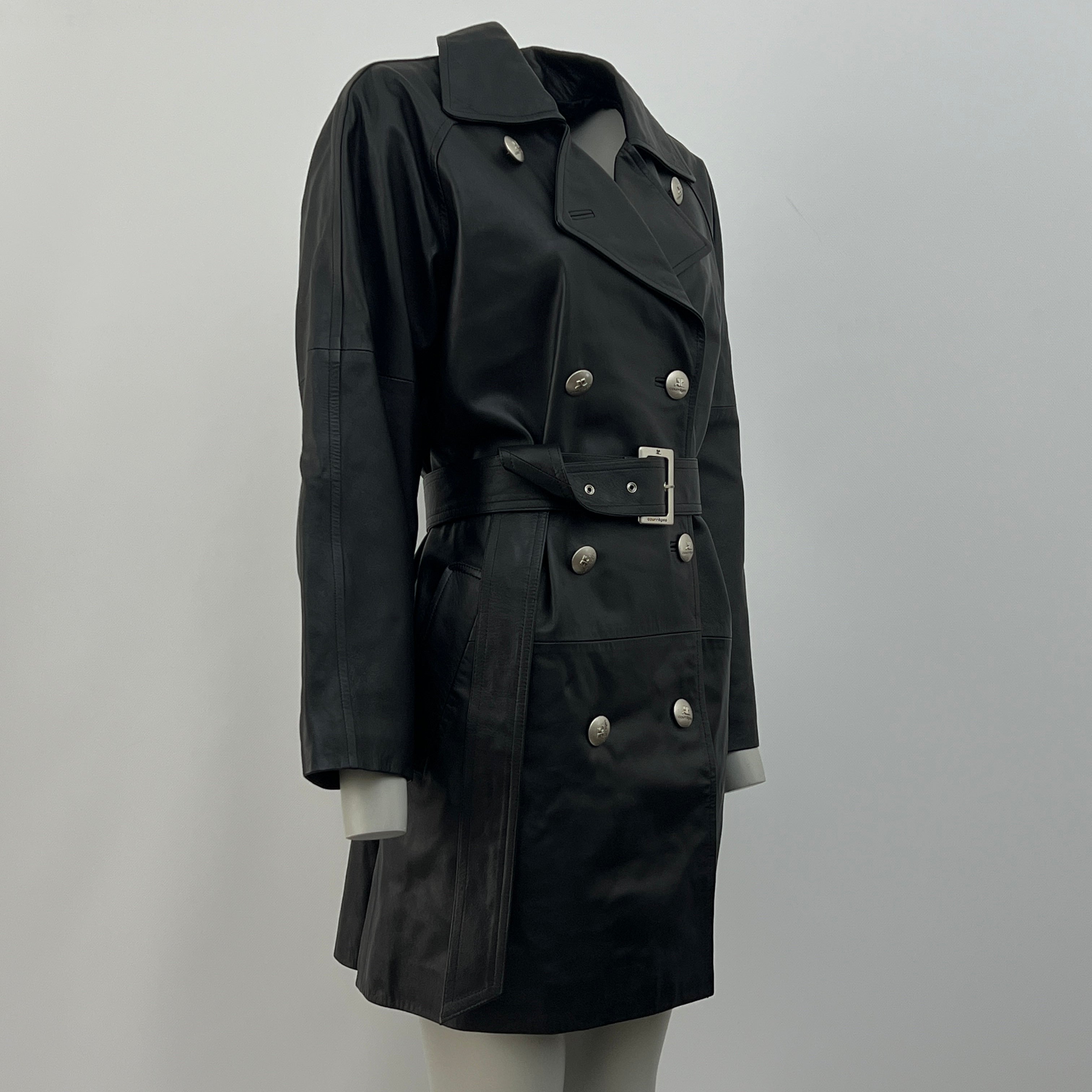 COURRÈGES S black leather jacket