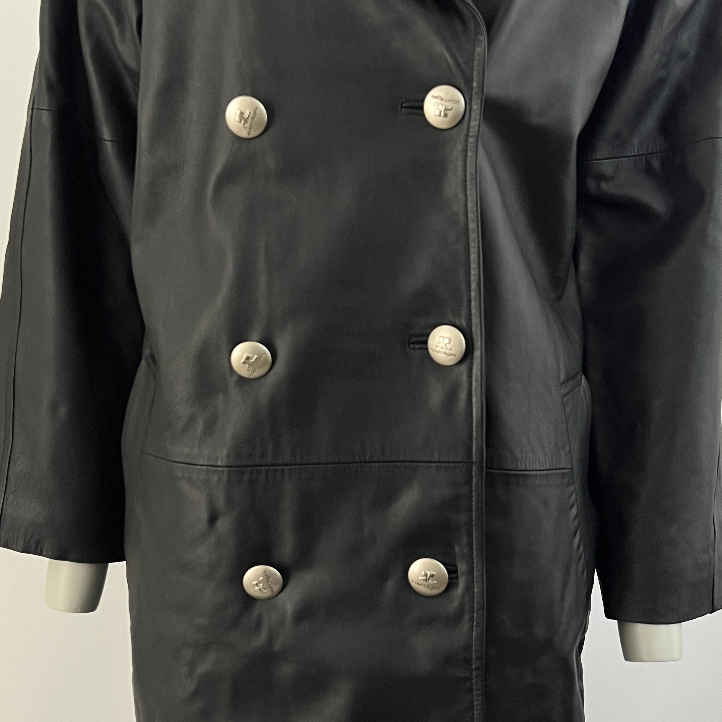 COURRÈGES S black leather jacket