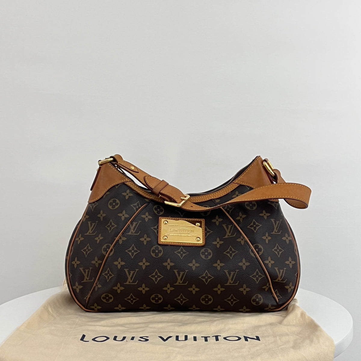Sac LOUIS VUITTON Thames GM toile et cuir marron vintage 2011