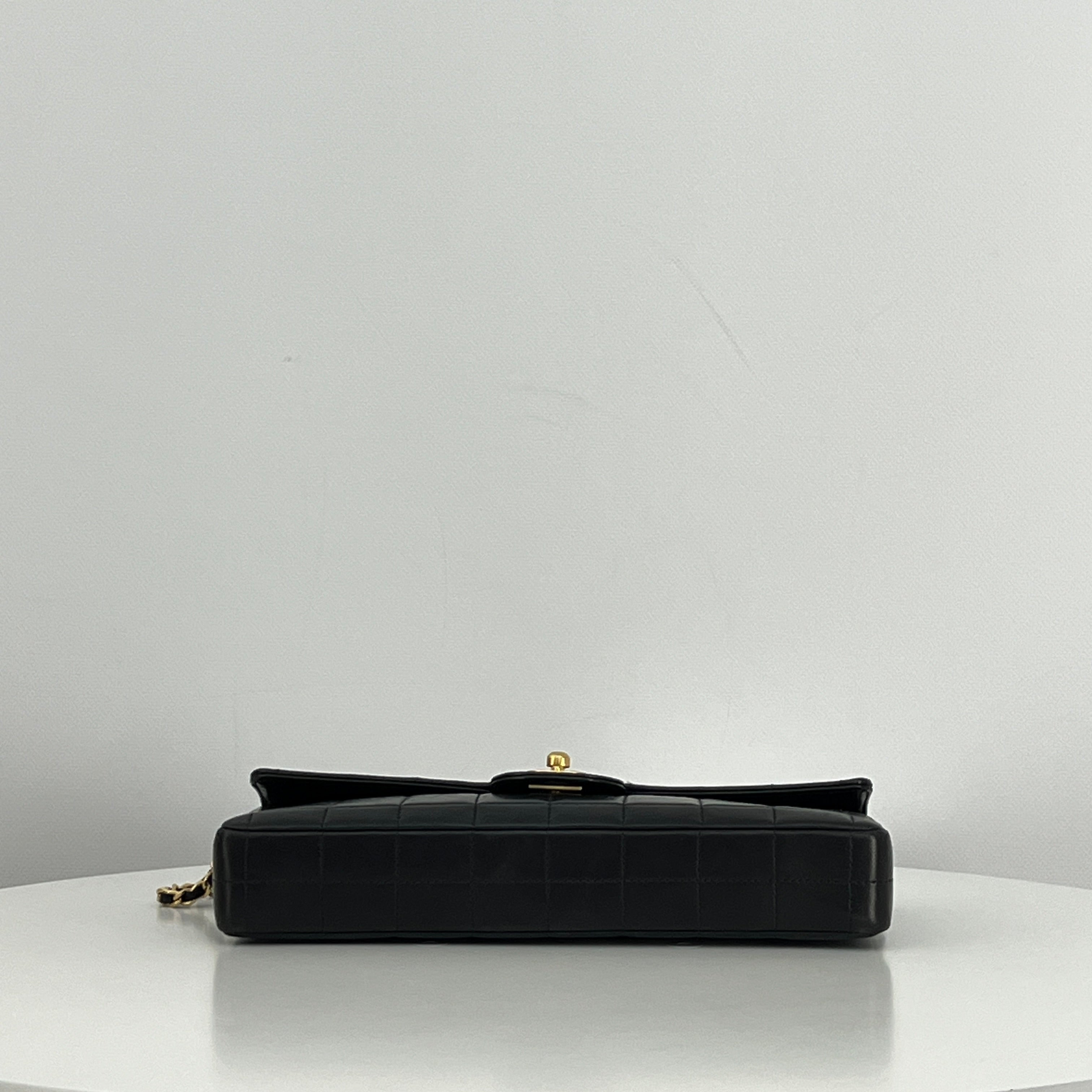 CHANEL East West Chocolate Bar Bag Black Lambskin