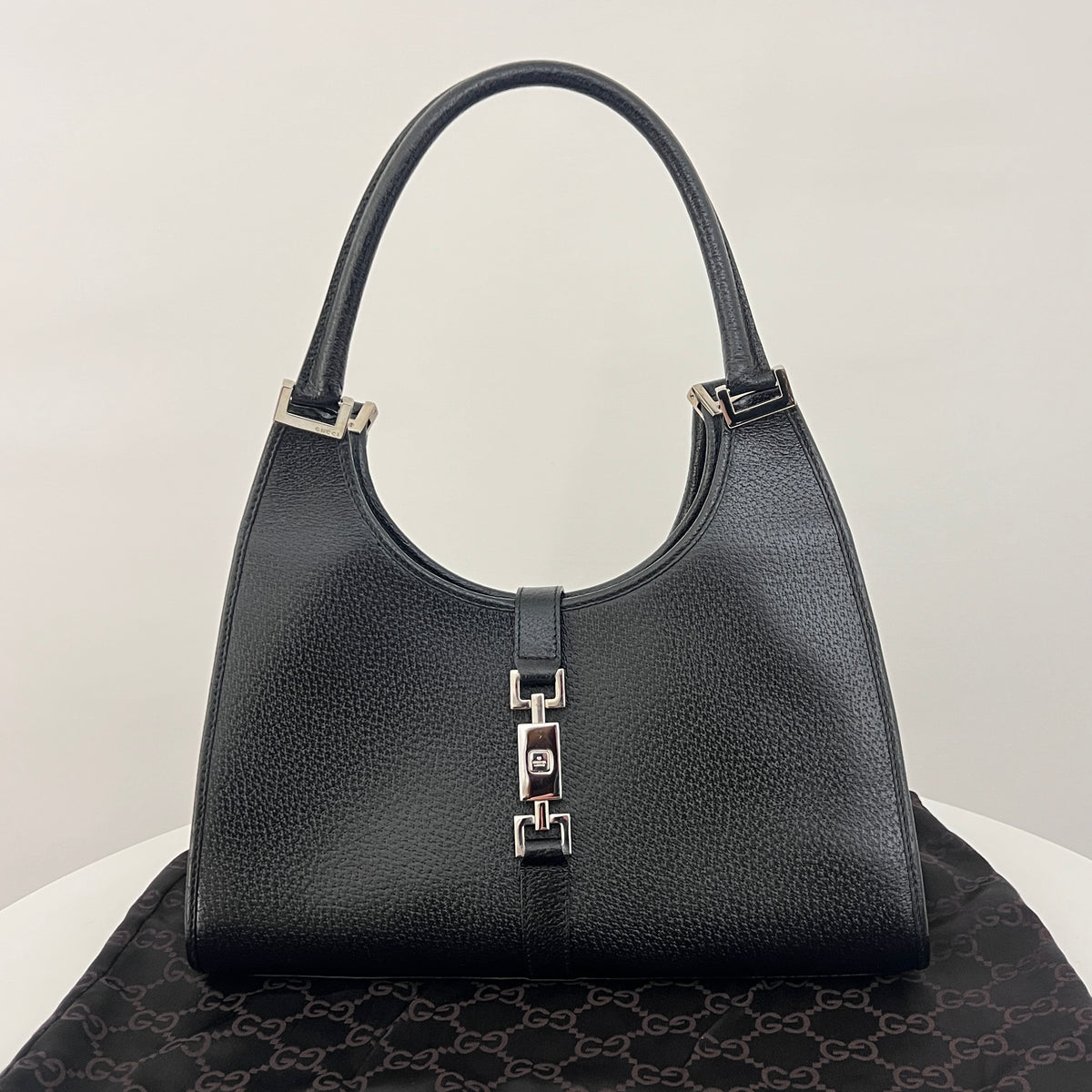 Sac GUCCI Jackie cuir grainé noir