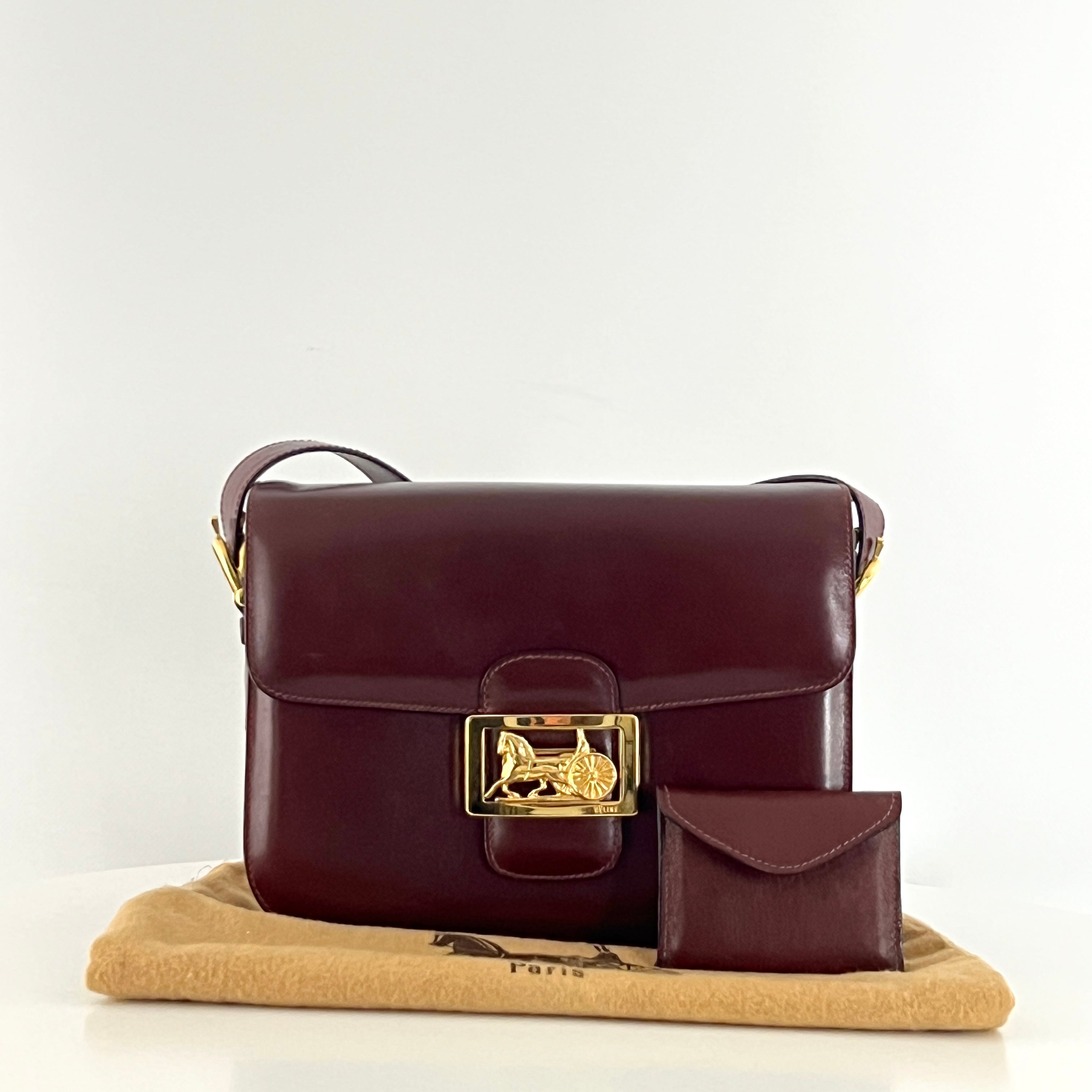 Sac à main CELINE Triomphe cuir bordeaux