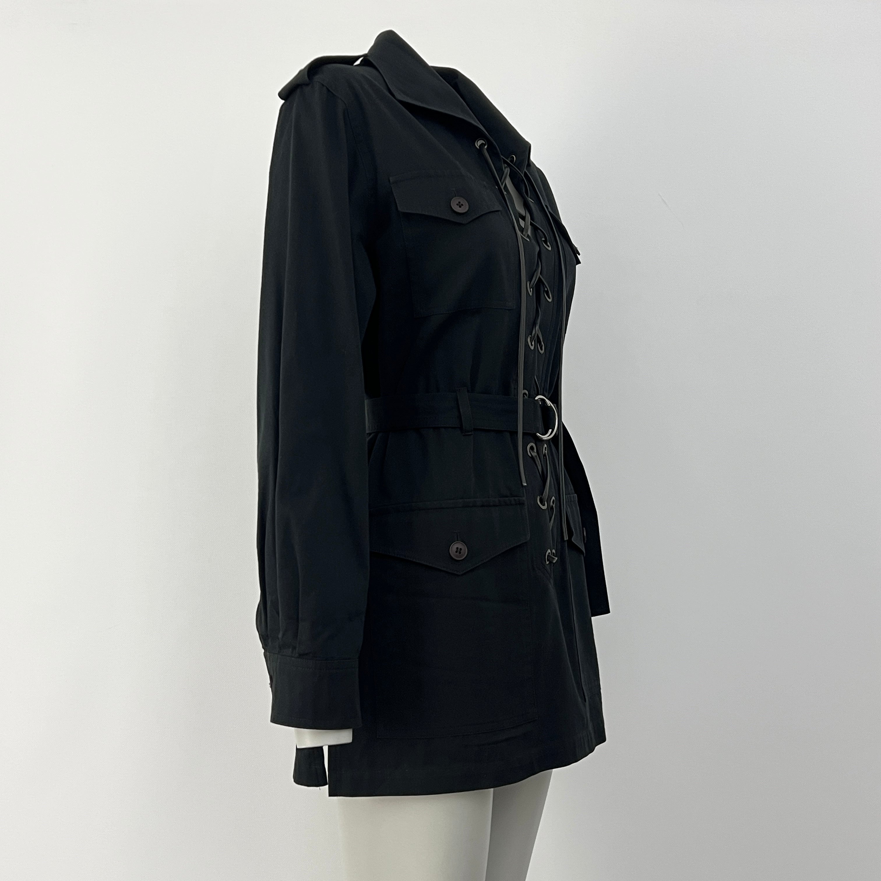 Tunique SAINT LAURENT Saharienne S Coton Noir