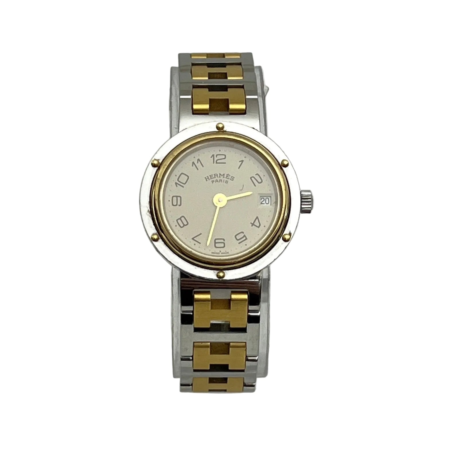 Montre HERMÈS Clipper acier bicolore
