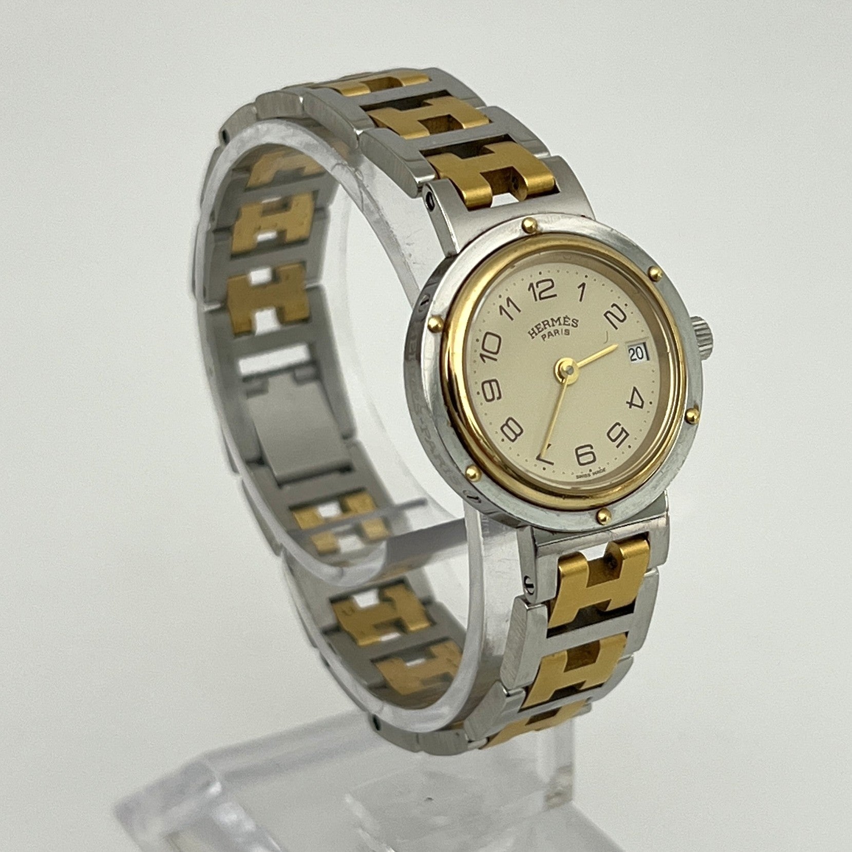 Montre HERMÈS Clipper acier bicolore