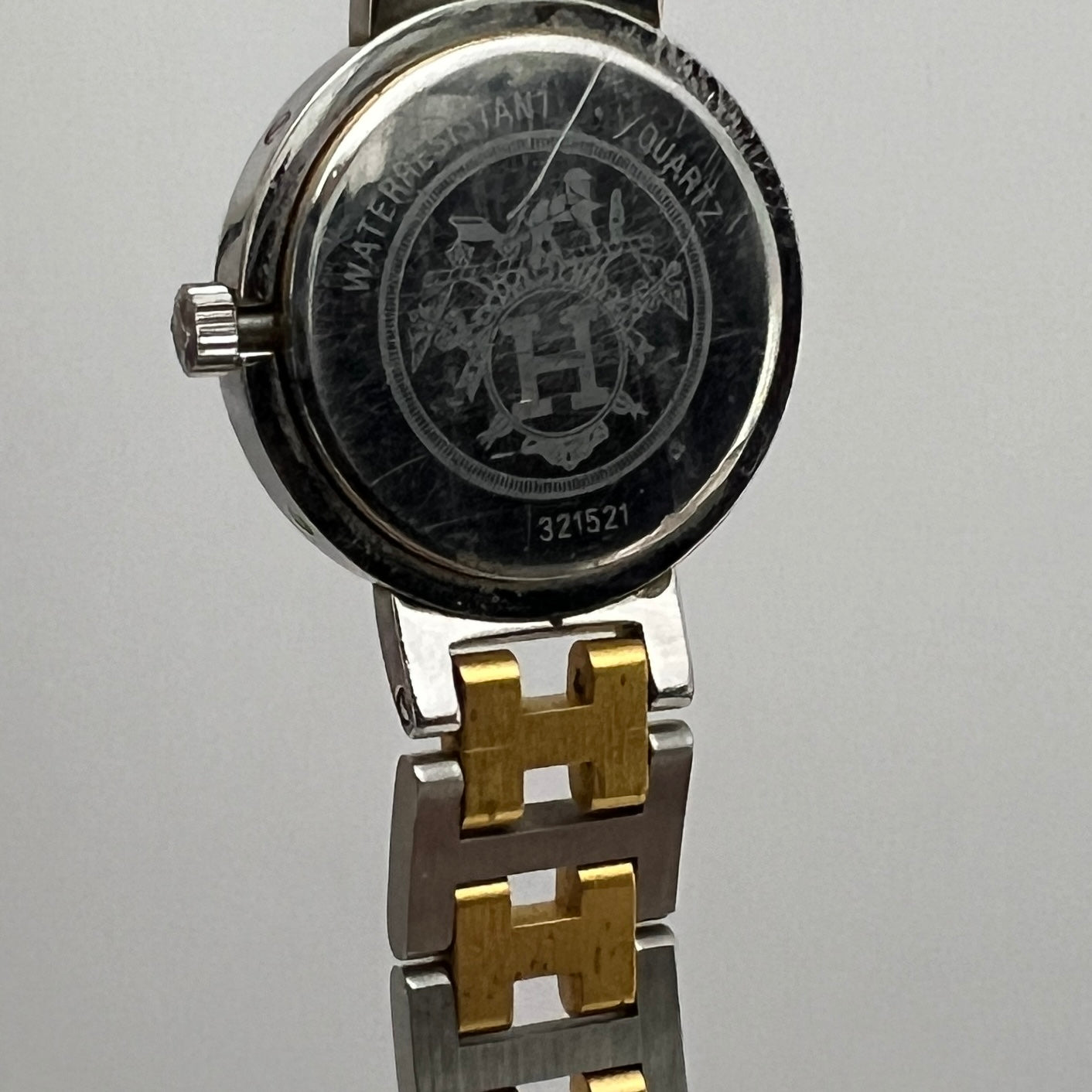 Montre HERMÈS Clipper acier bicolore