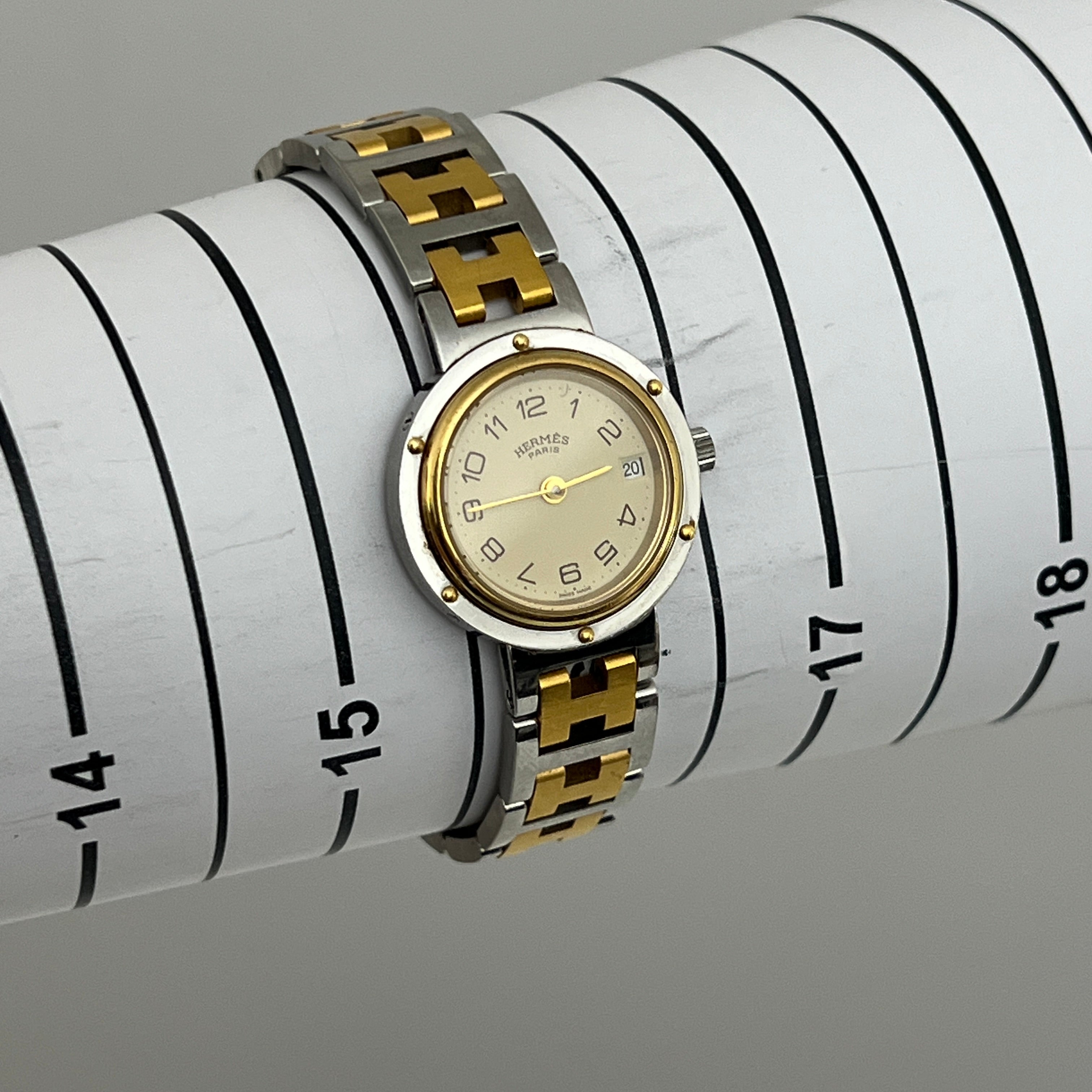 Montre HERMÈS Clipper acier bicolore