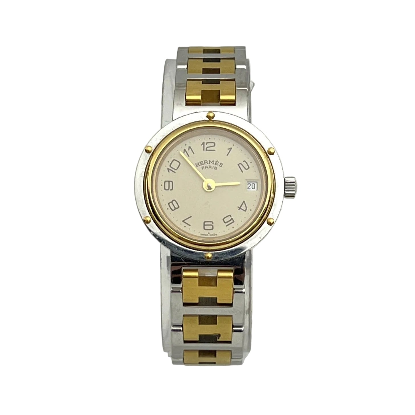 Montre HERMÈS Clipper acier bicolore
