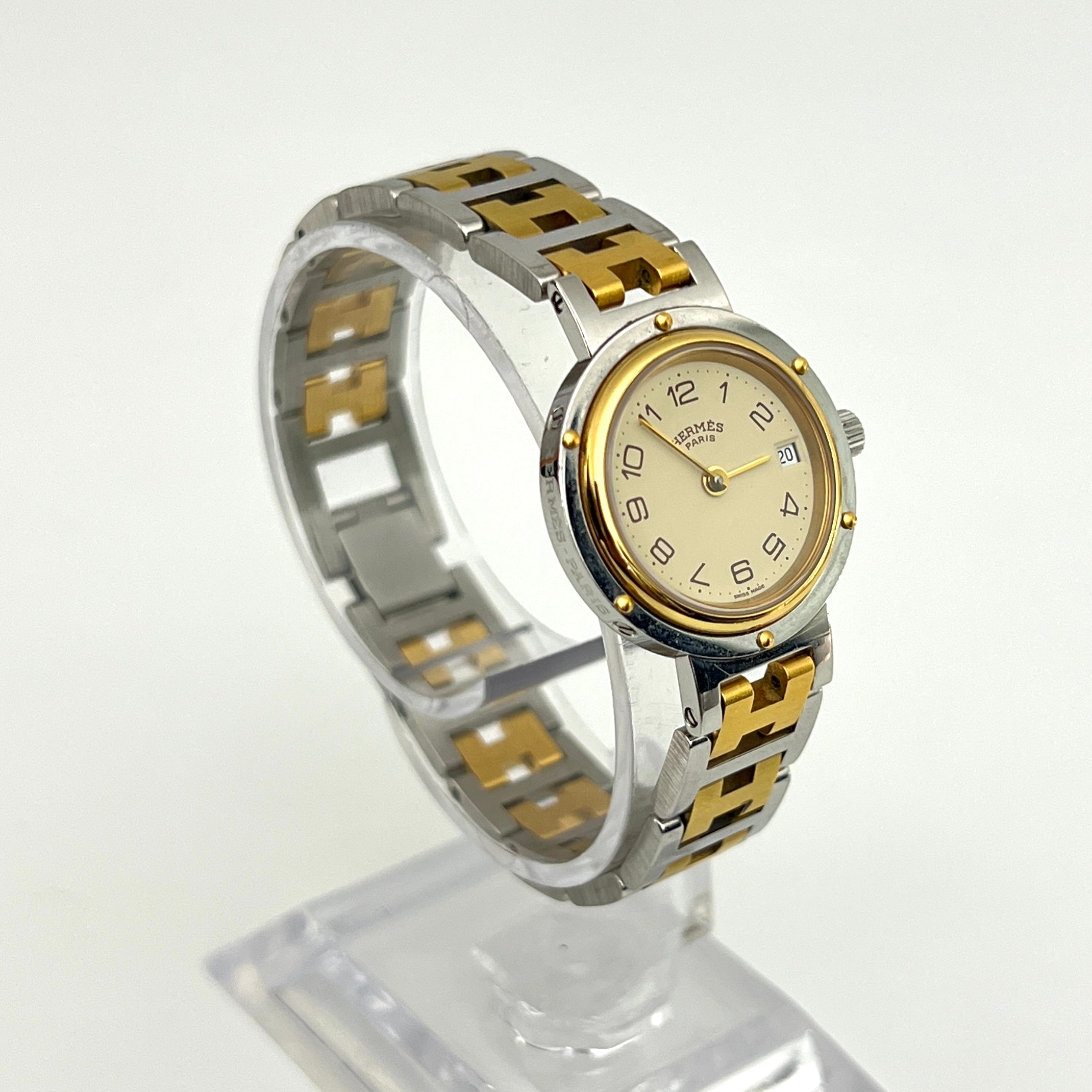 HERMÈS Clipper two-tone steel watch