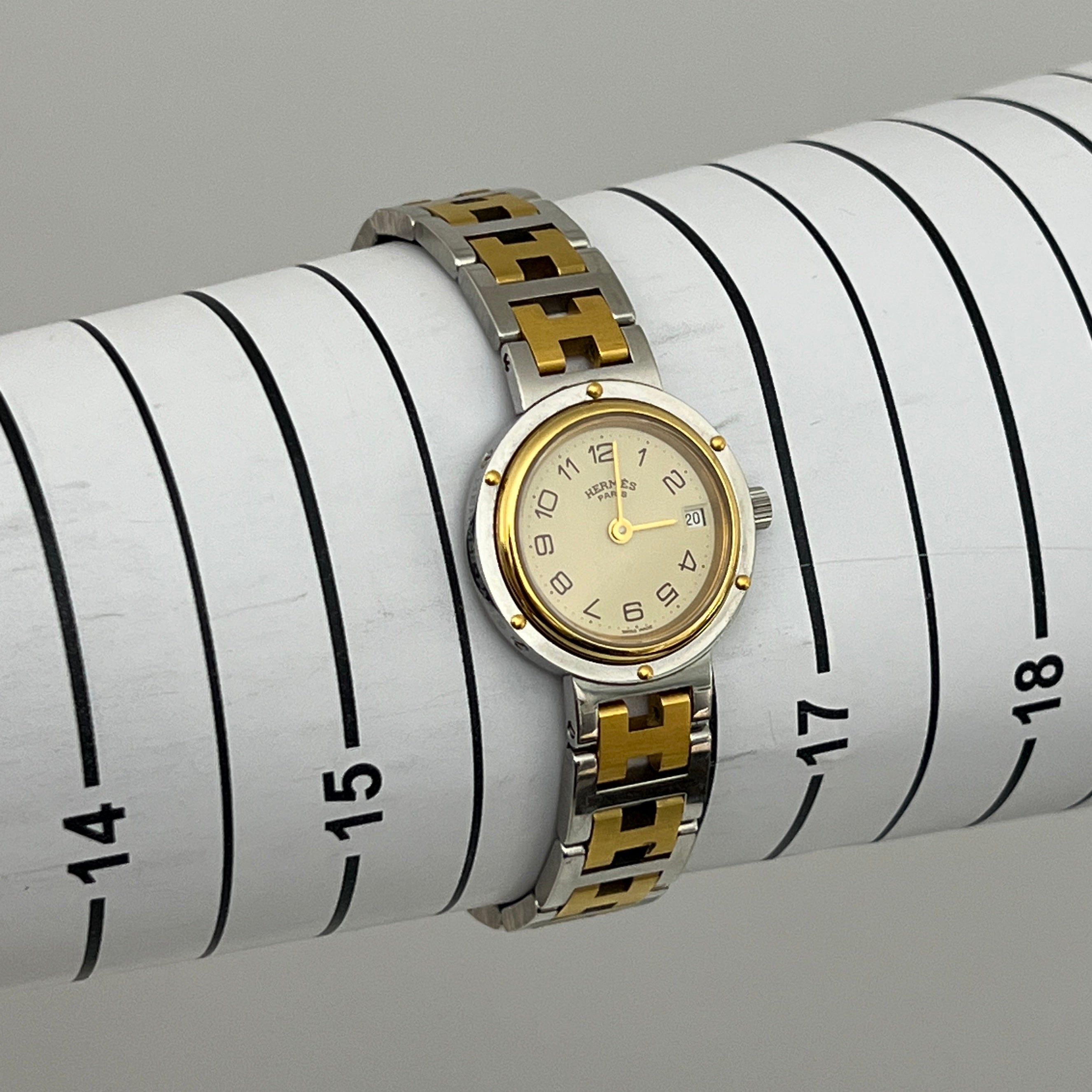 HERMÈS Clipper two-tone steel watch