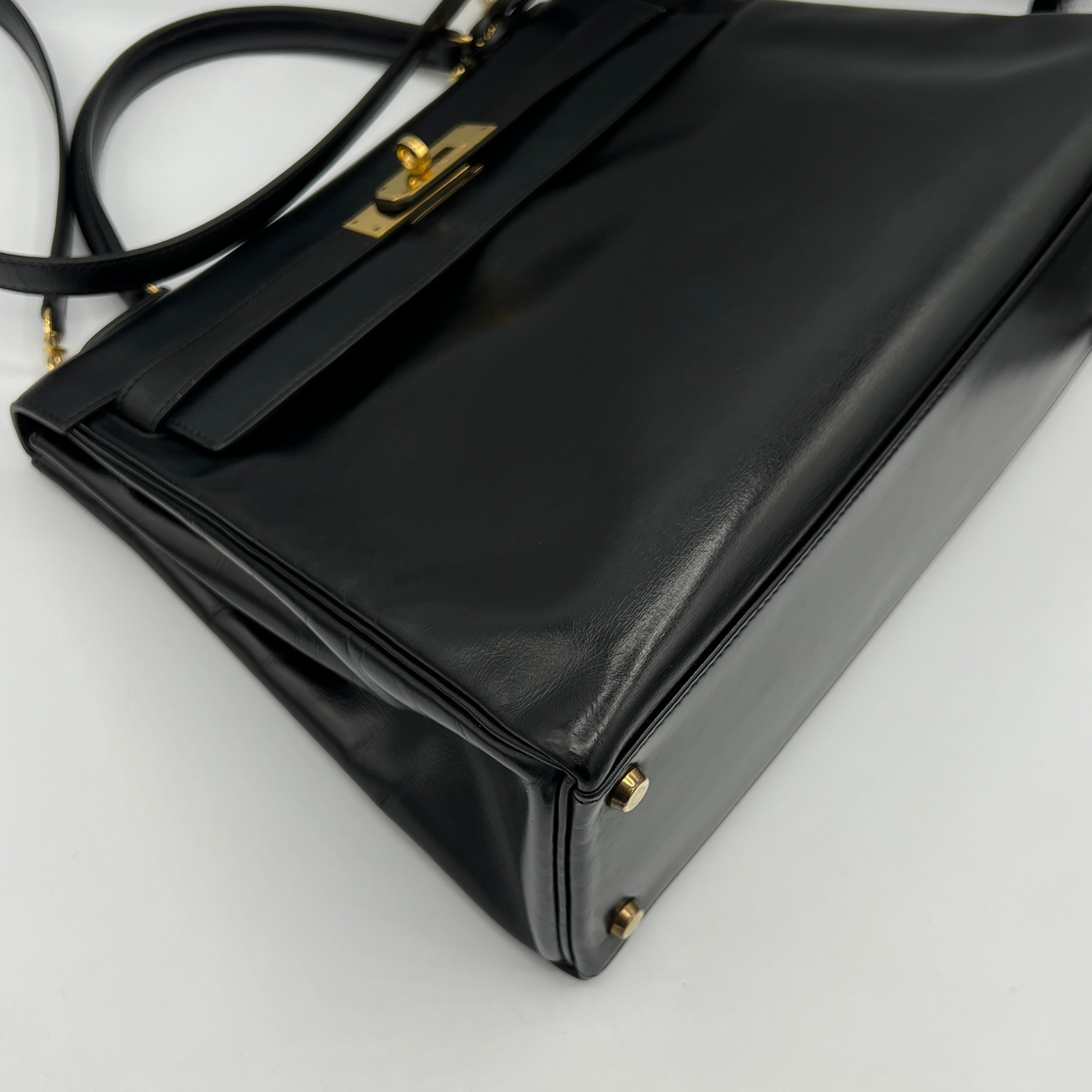 Sac à main HERMES Kelly 32 cuir box noir