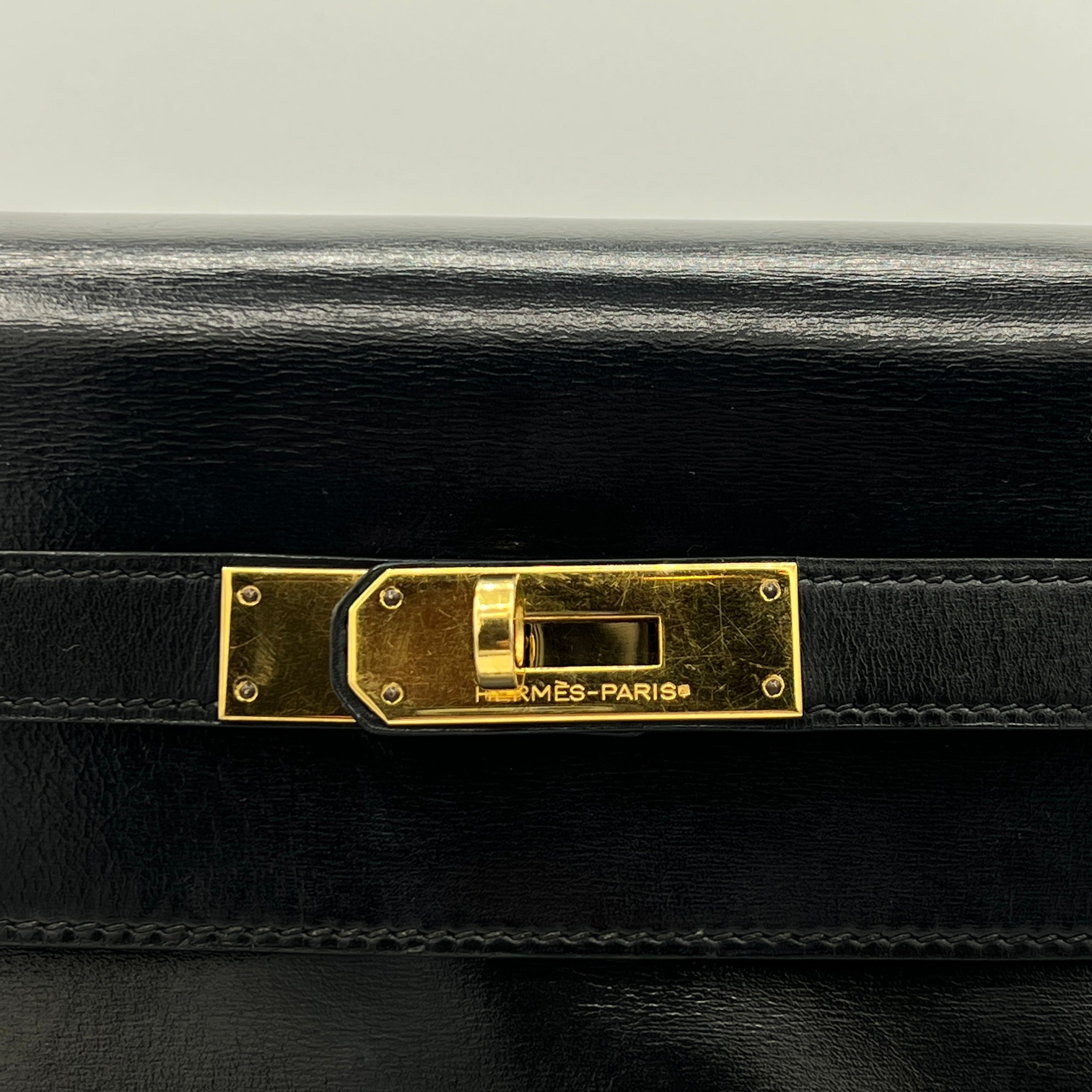 Sac à main HERMES Kelly 32 cuir box noir