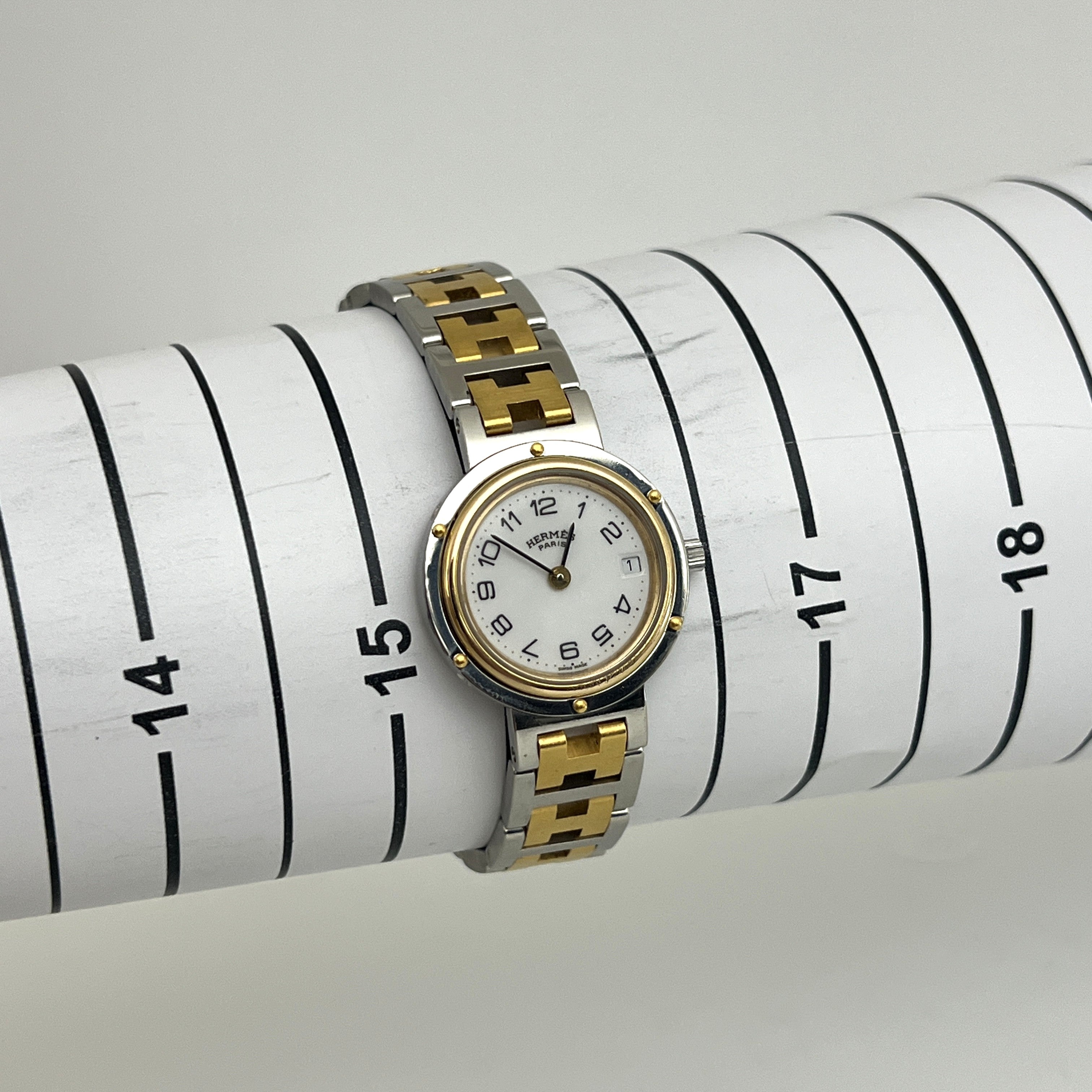 Montre HERMÈS Clipper acier bicolore