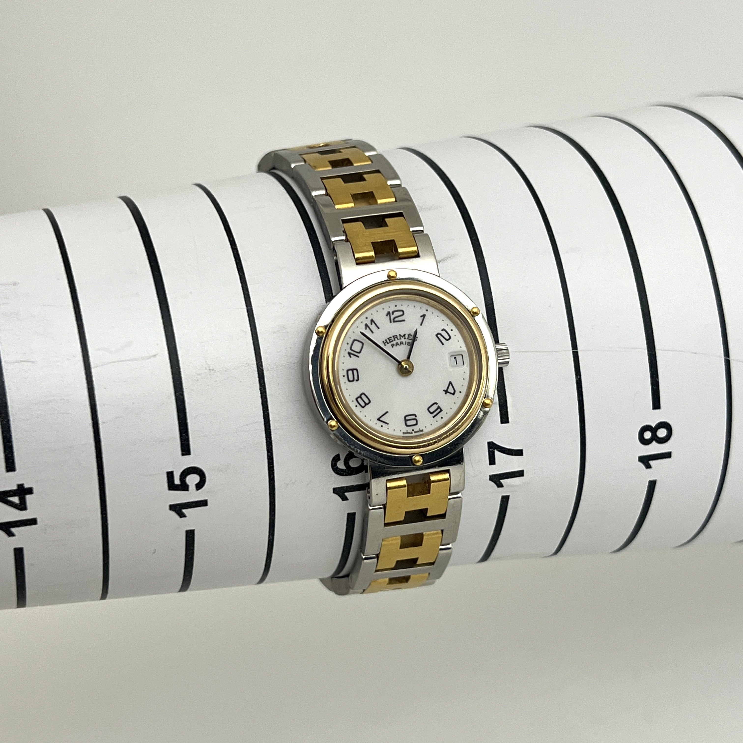 Montre HERMÈS Clipper acier bicolore