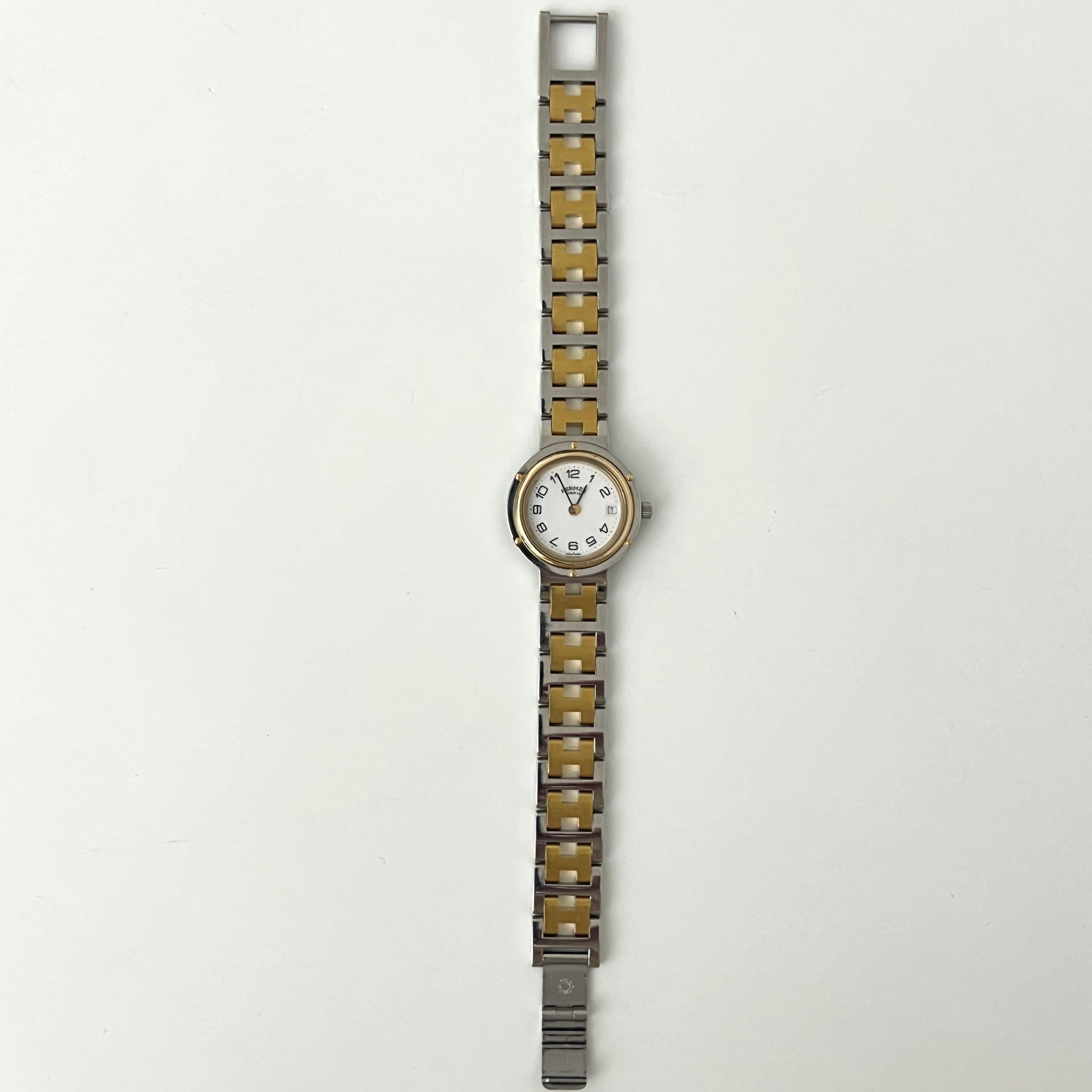 Montre HERMÈS Clipper acier bicolore