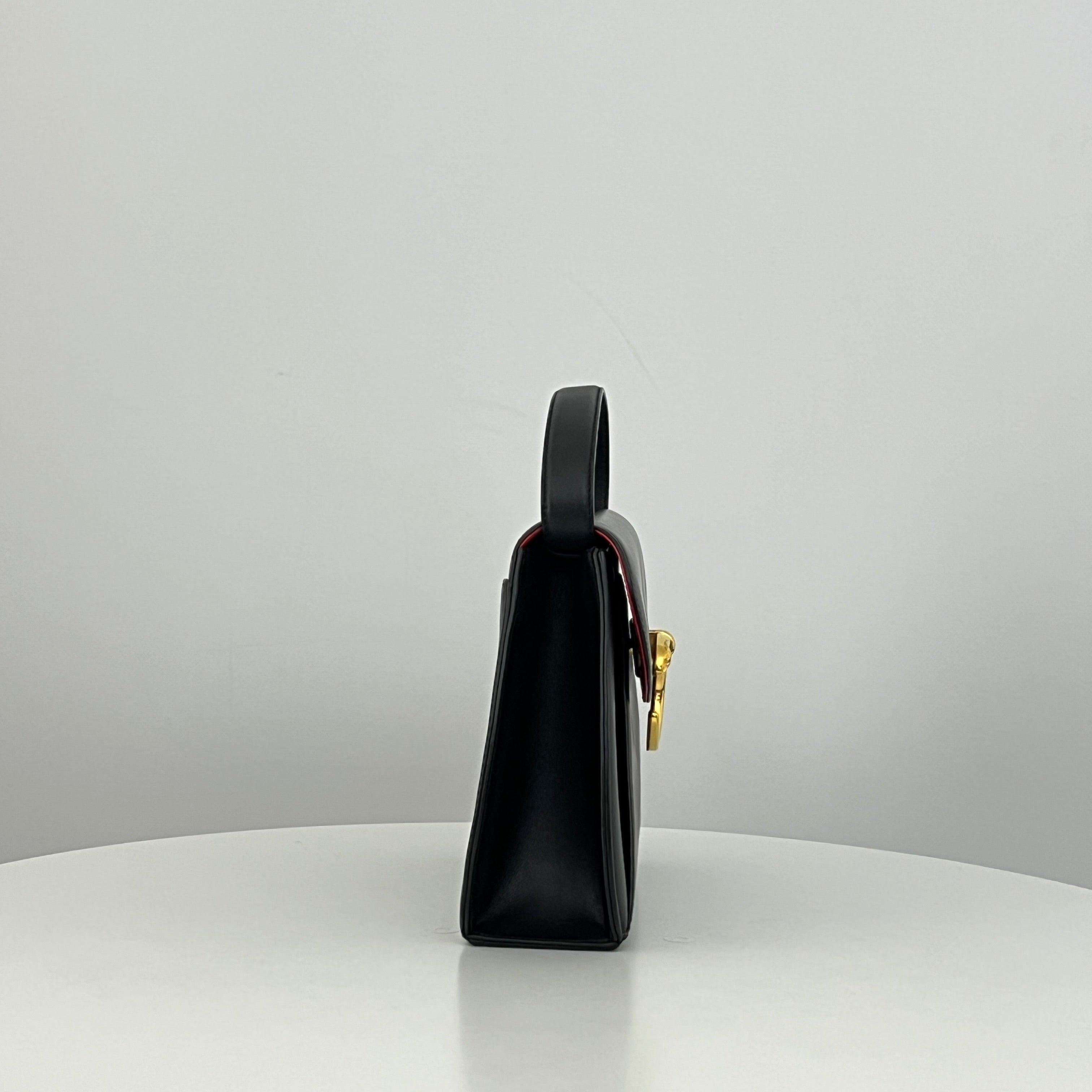 CARTIER Panthère C Small smooth black leather bag