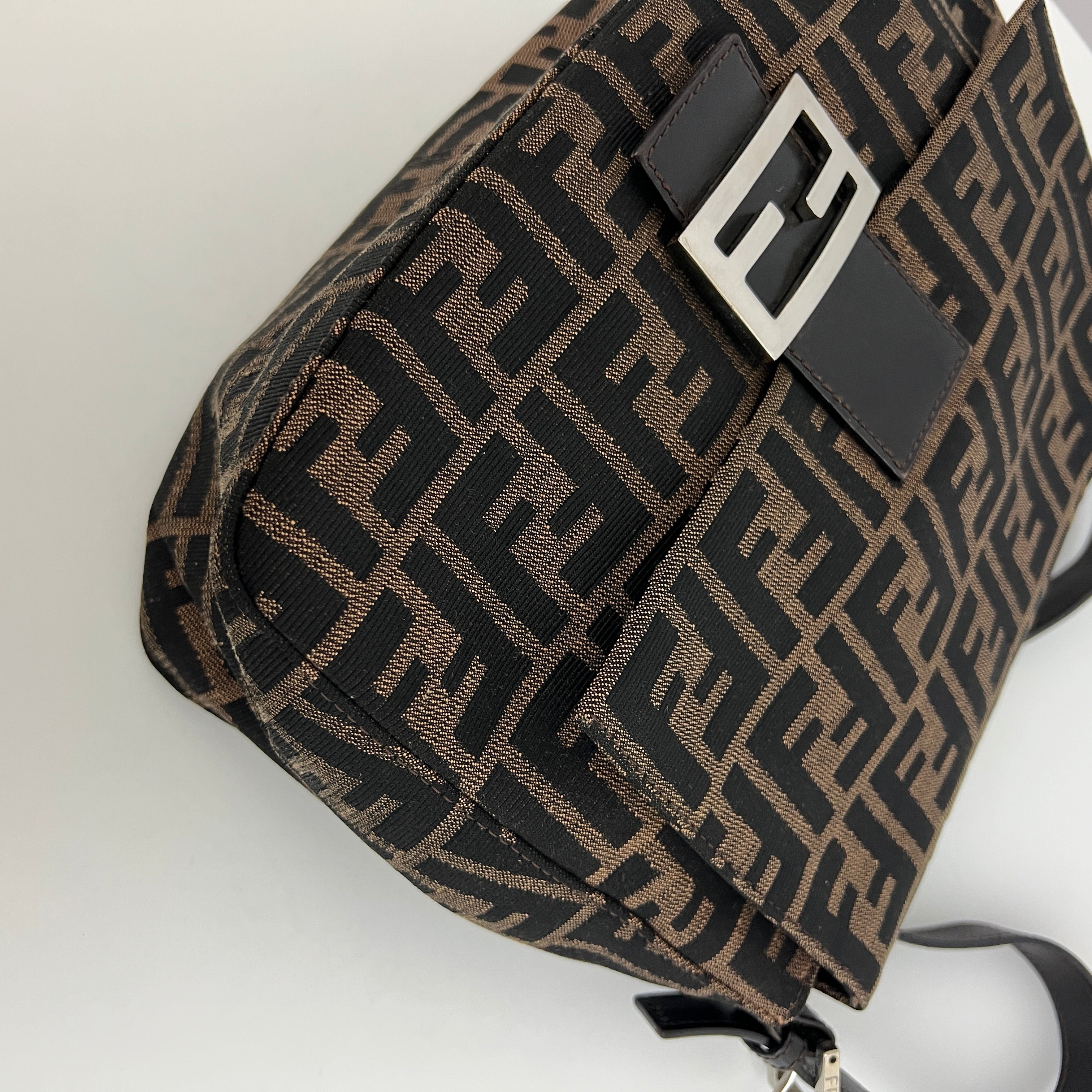 Sac FENDI Mamma toile et cuir marron
