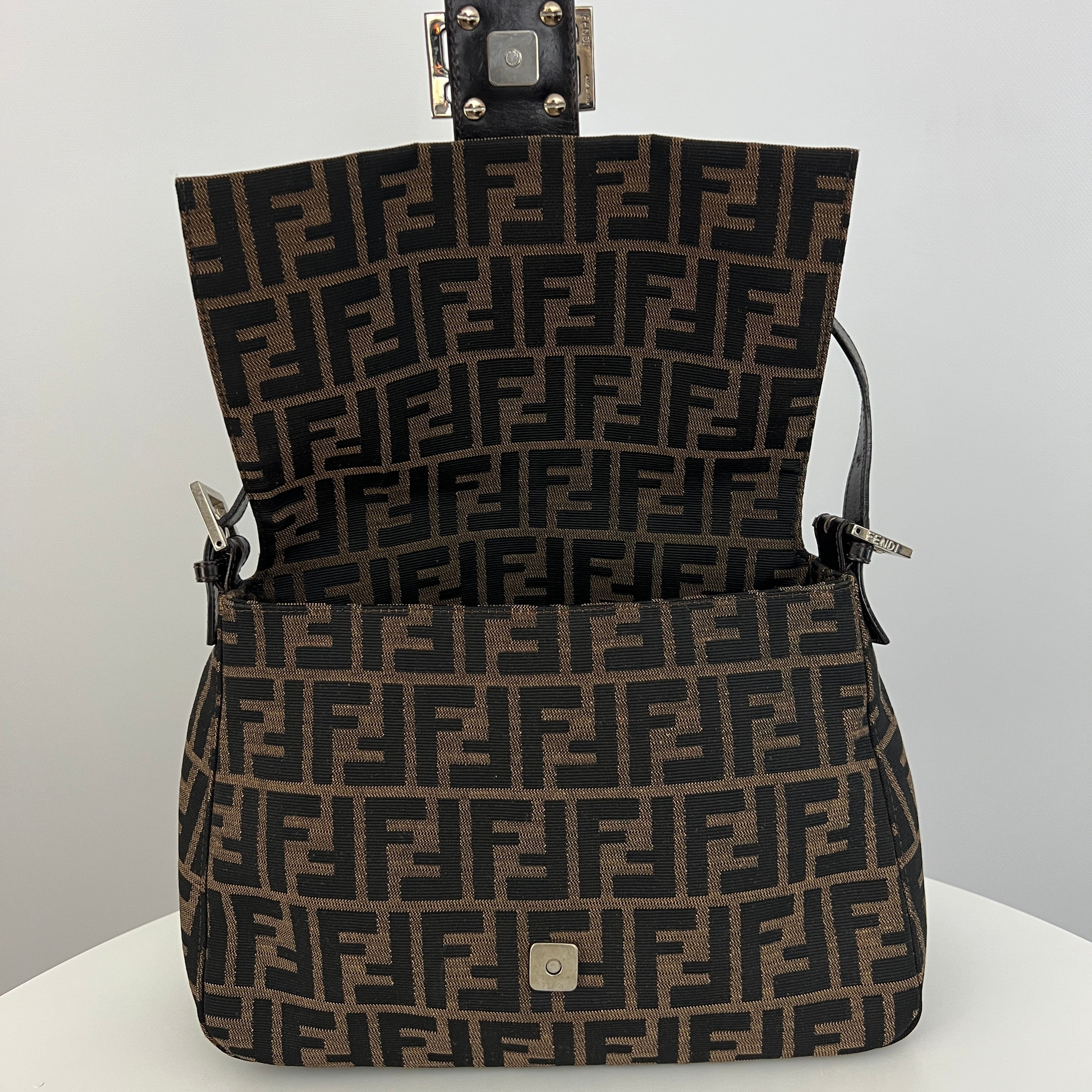 Sac FENDI Mamma toile et cuir marron
