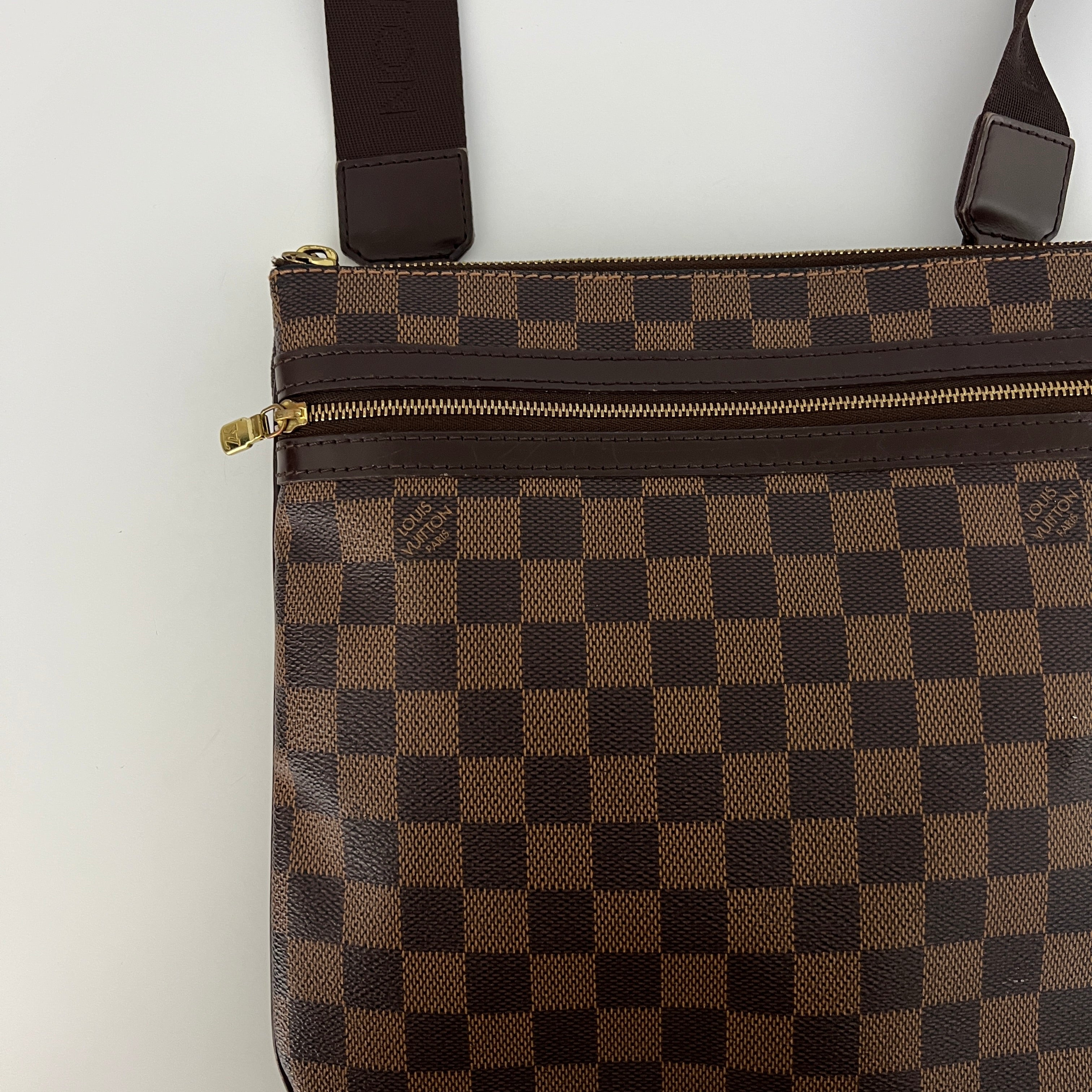 LOUIS VUITTON Bosphore Shoulder Bag in brown canvas and leather