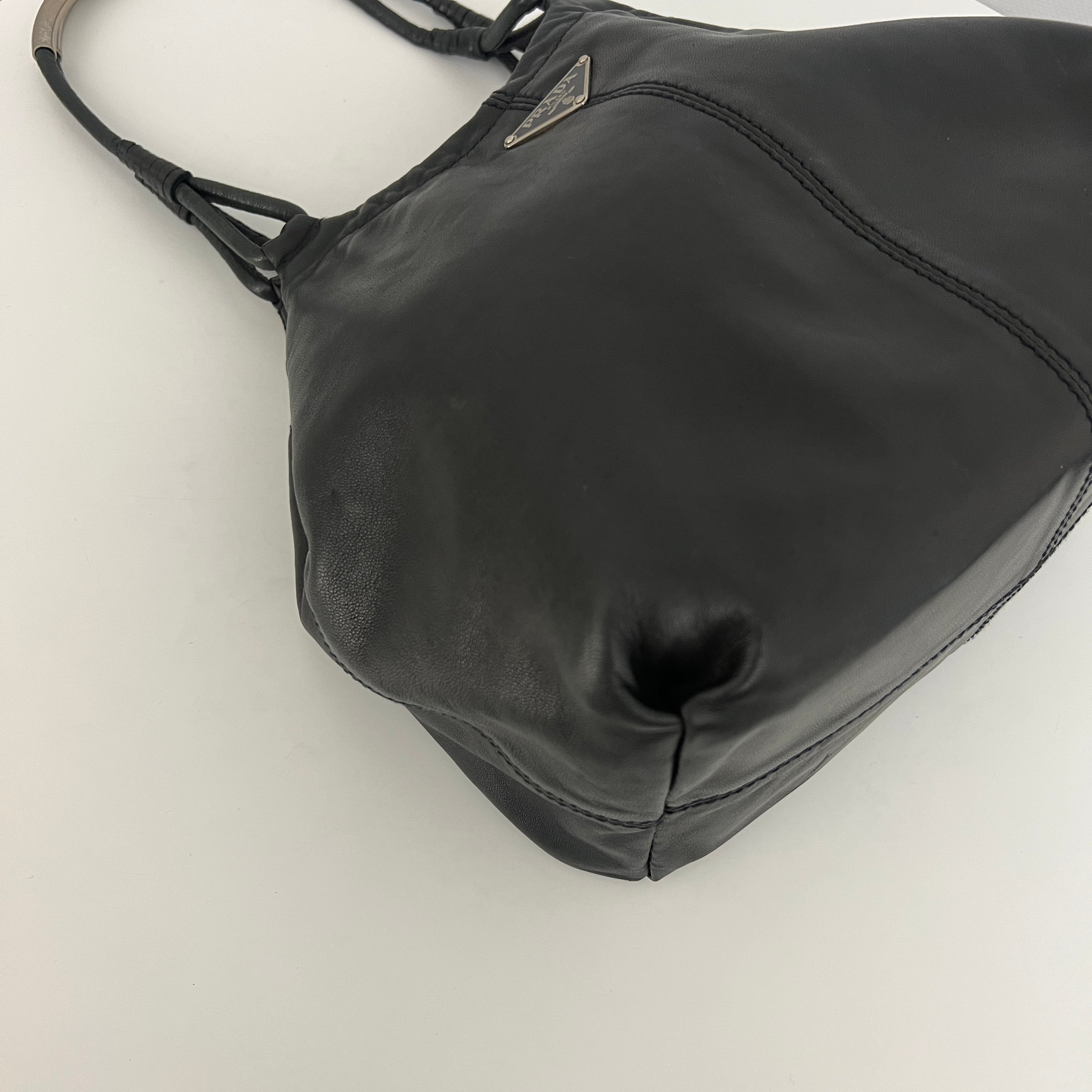 Sac PRADA Tote Bag cuir lisse noir