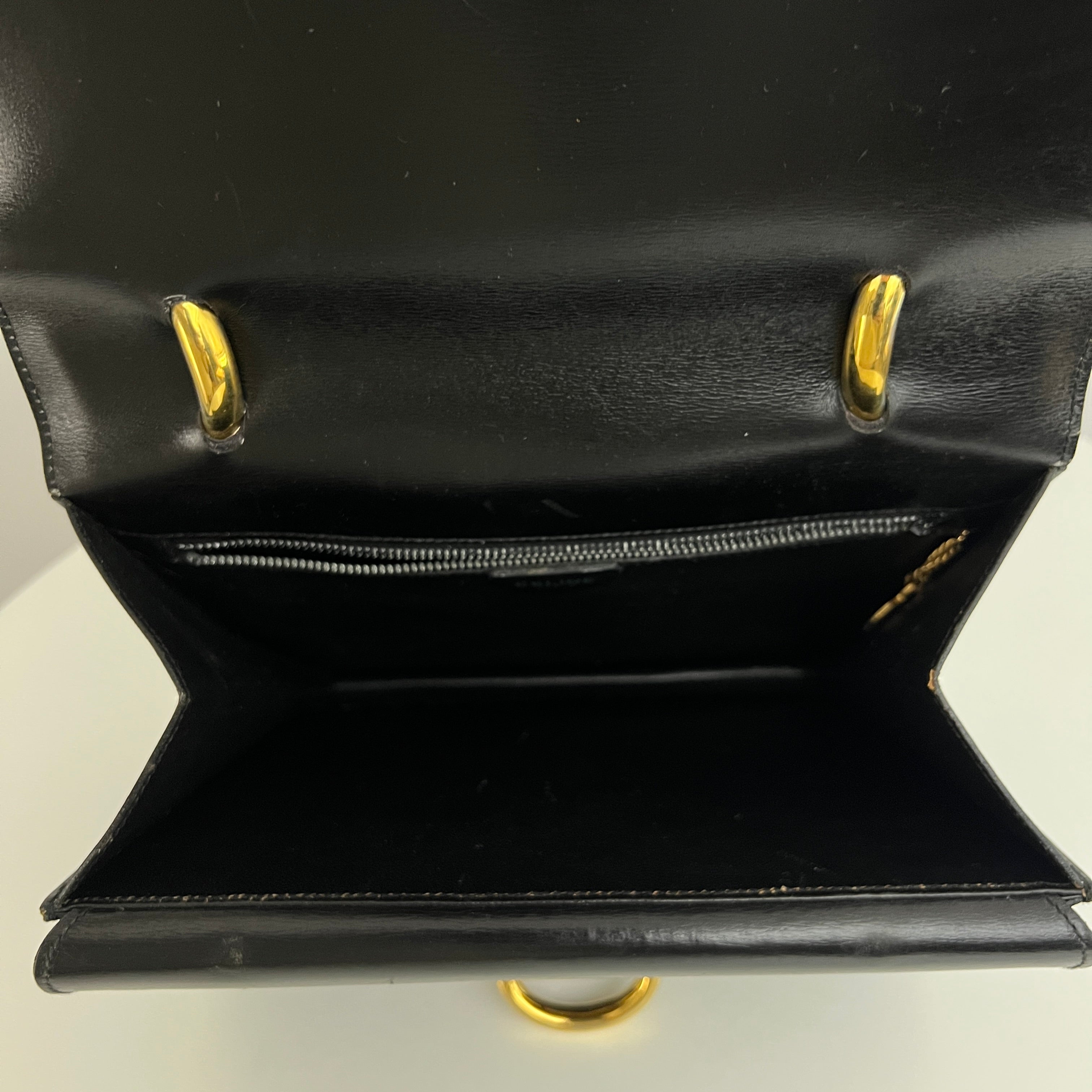 Sac CELINE Top Handle cuir lisse noir