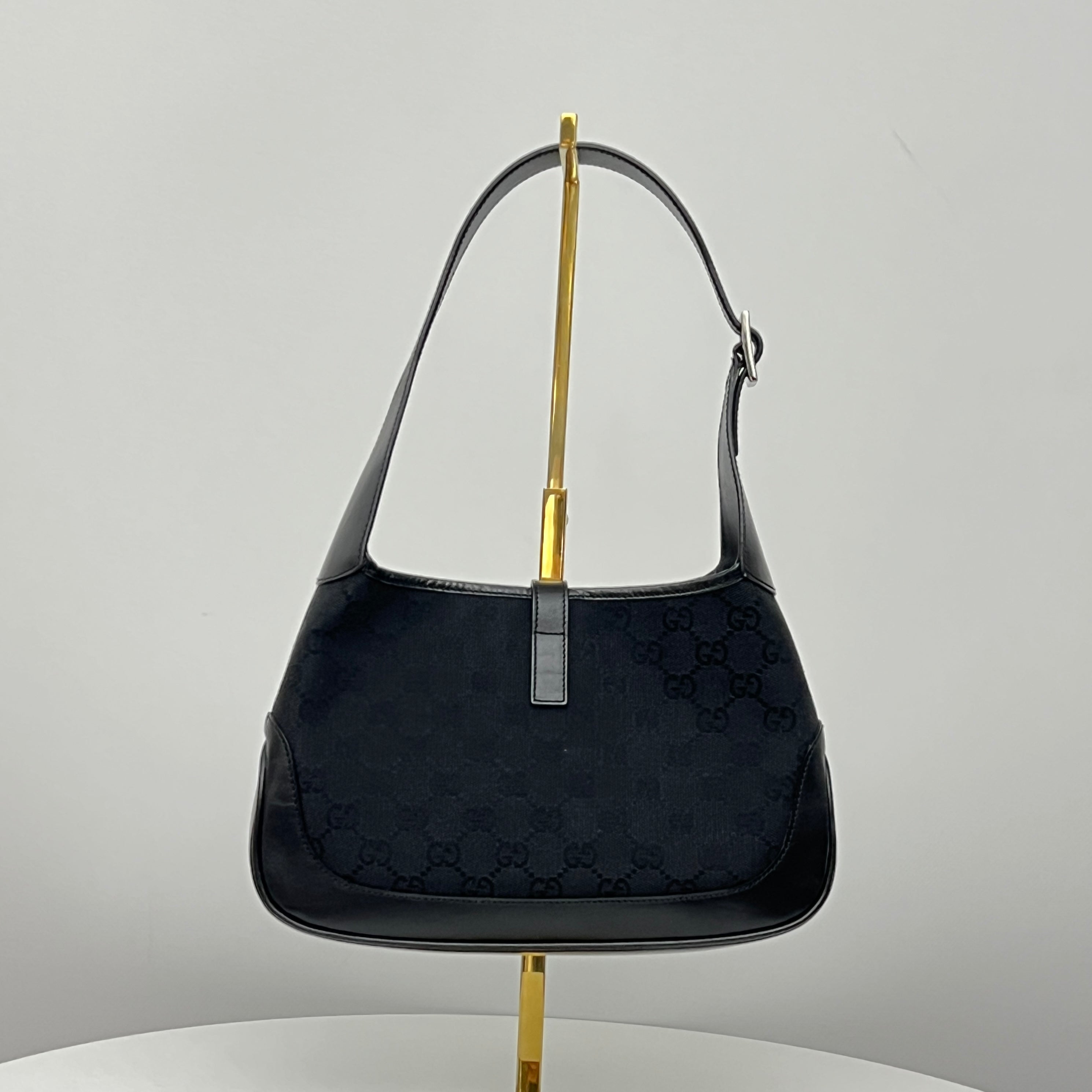 Sac GUCCI Jackie Small toile et cuir noir