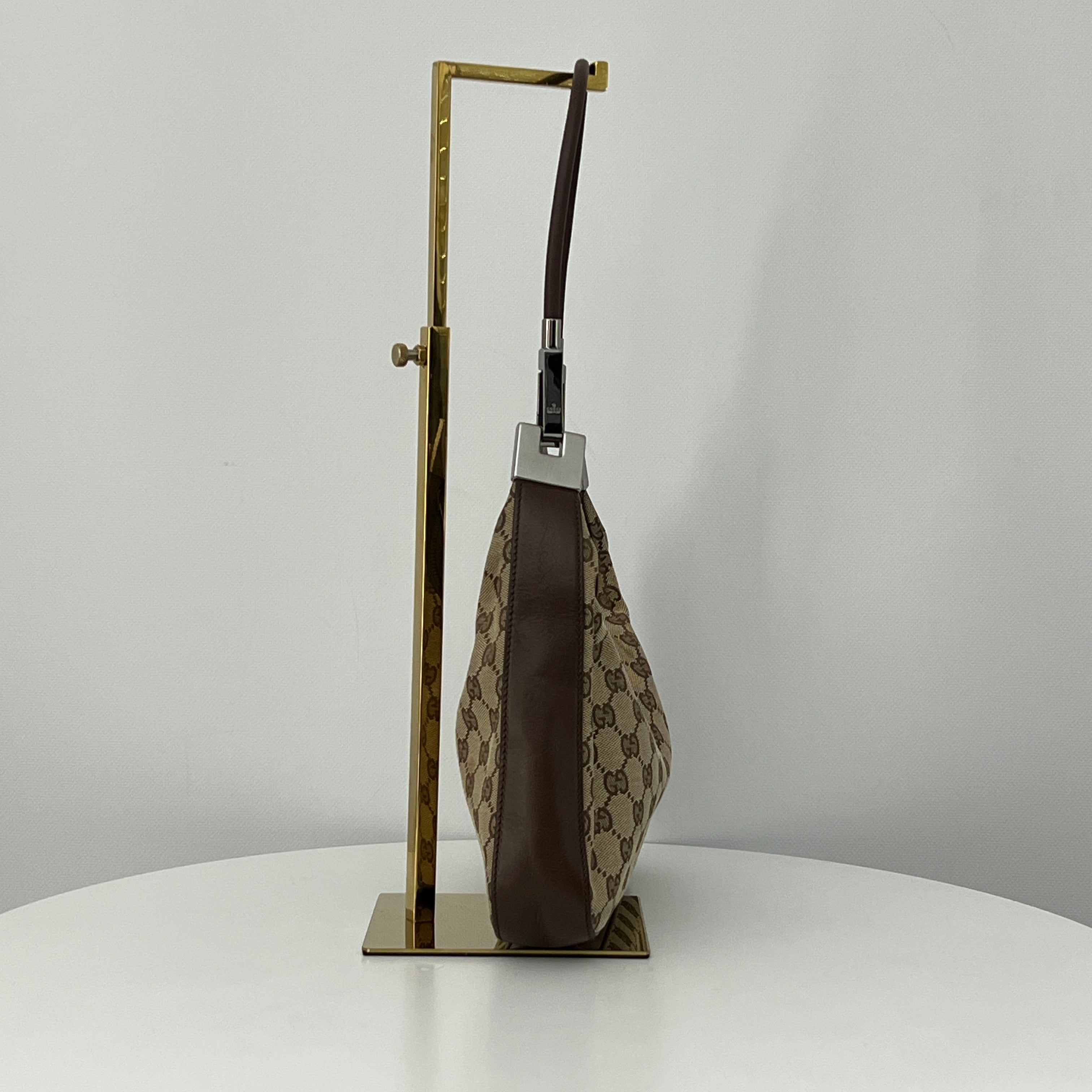 Sac GUCCI Hobo toile et cuir marron