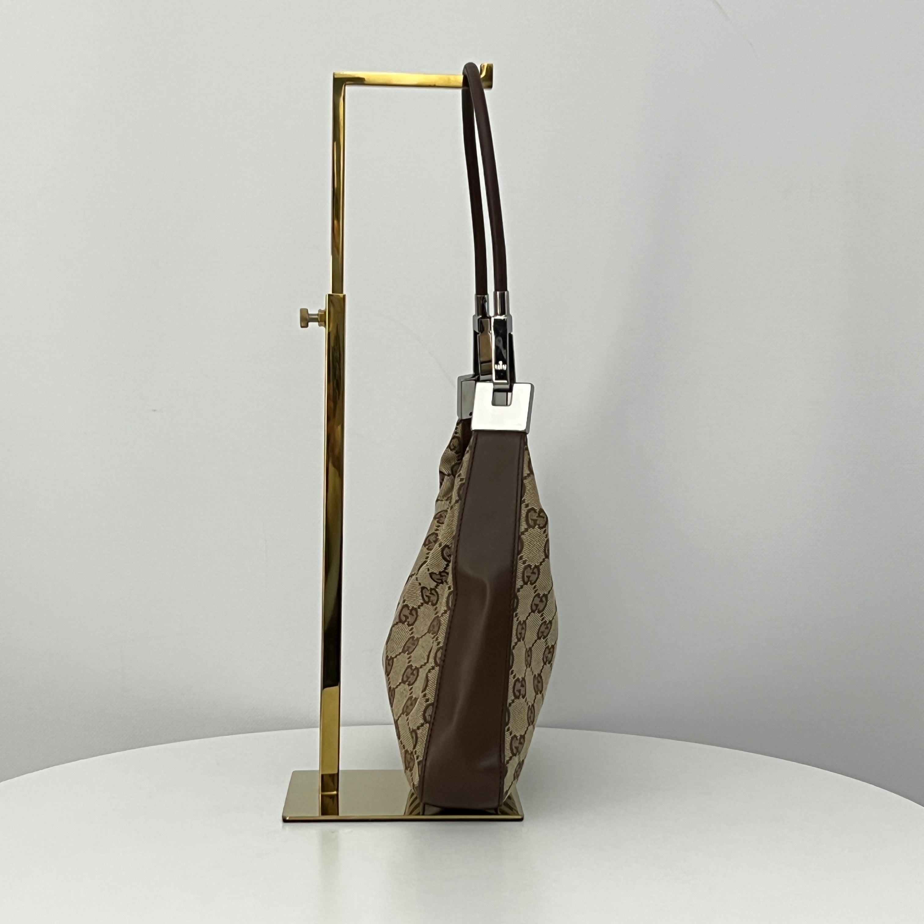 Sac GUCCI Hobo toile et cuir marron