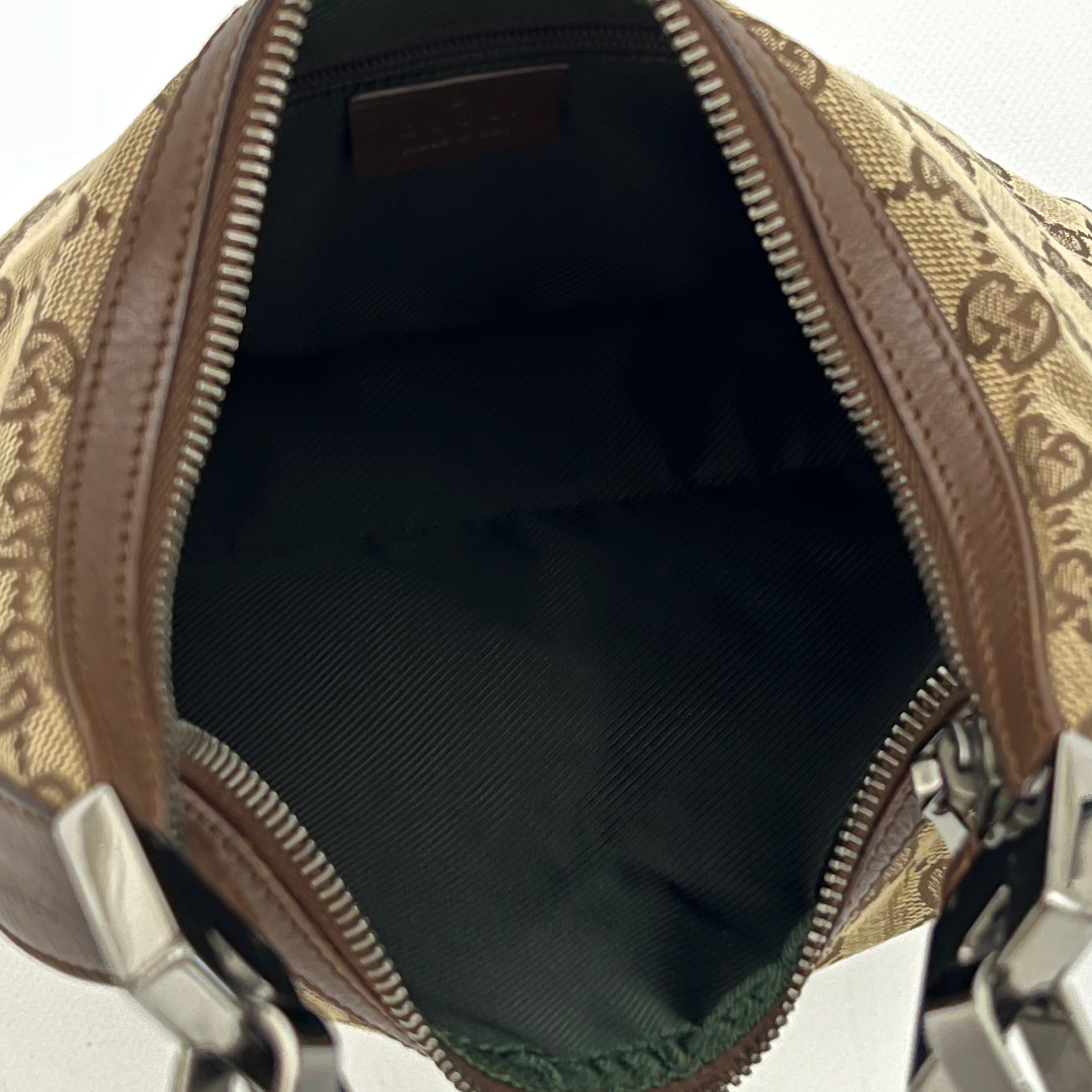 Sac GUCCI Hobo toile et cuir marron