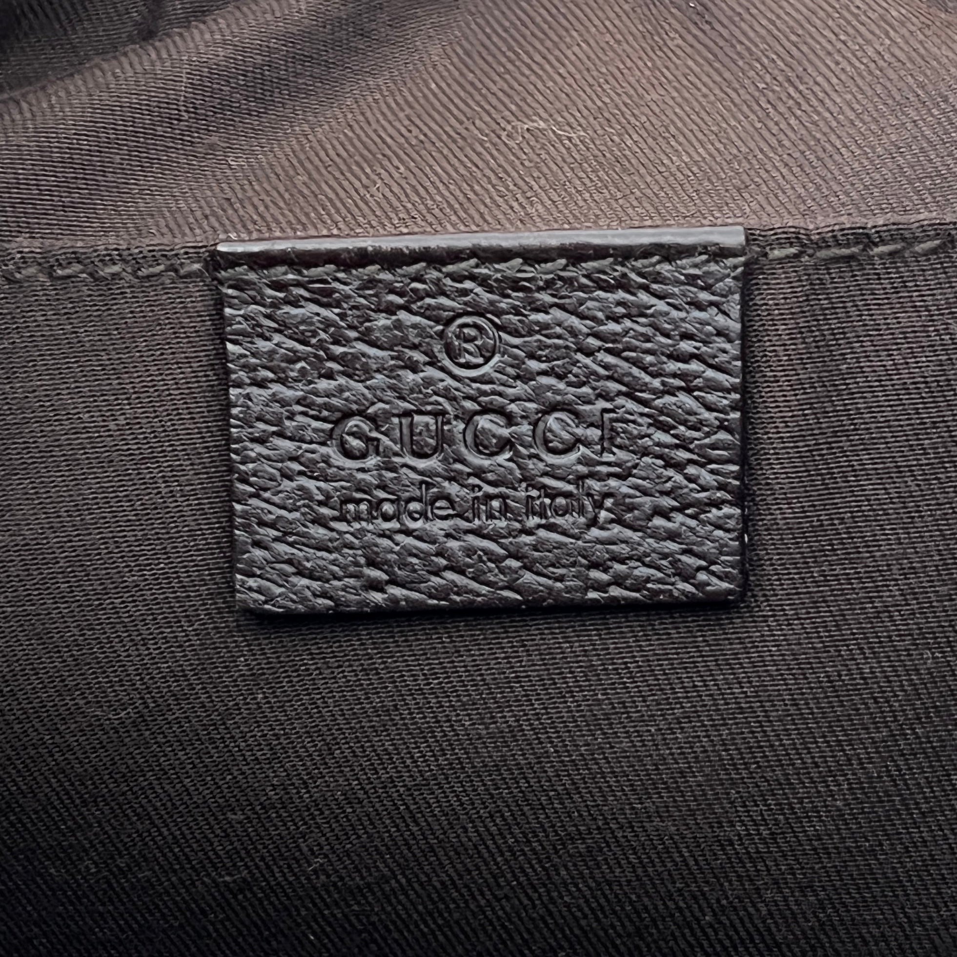 Sac GUCCI Hobo GG toile et cuir marron