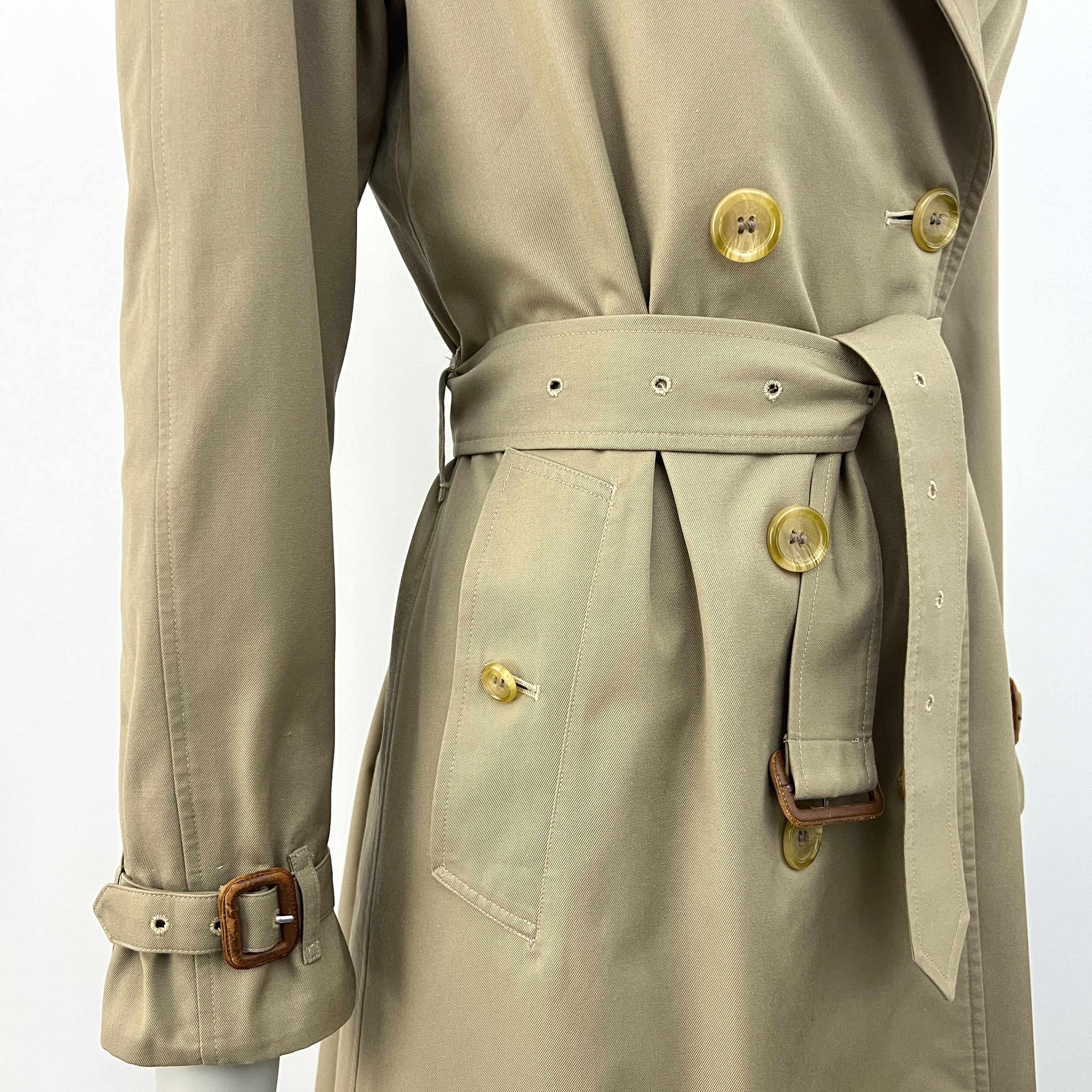 BURBERRY trench coat, size S, beige cotton