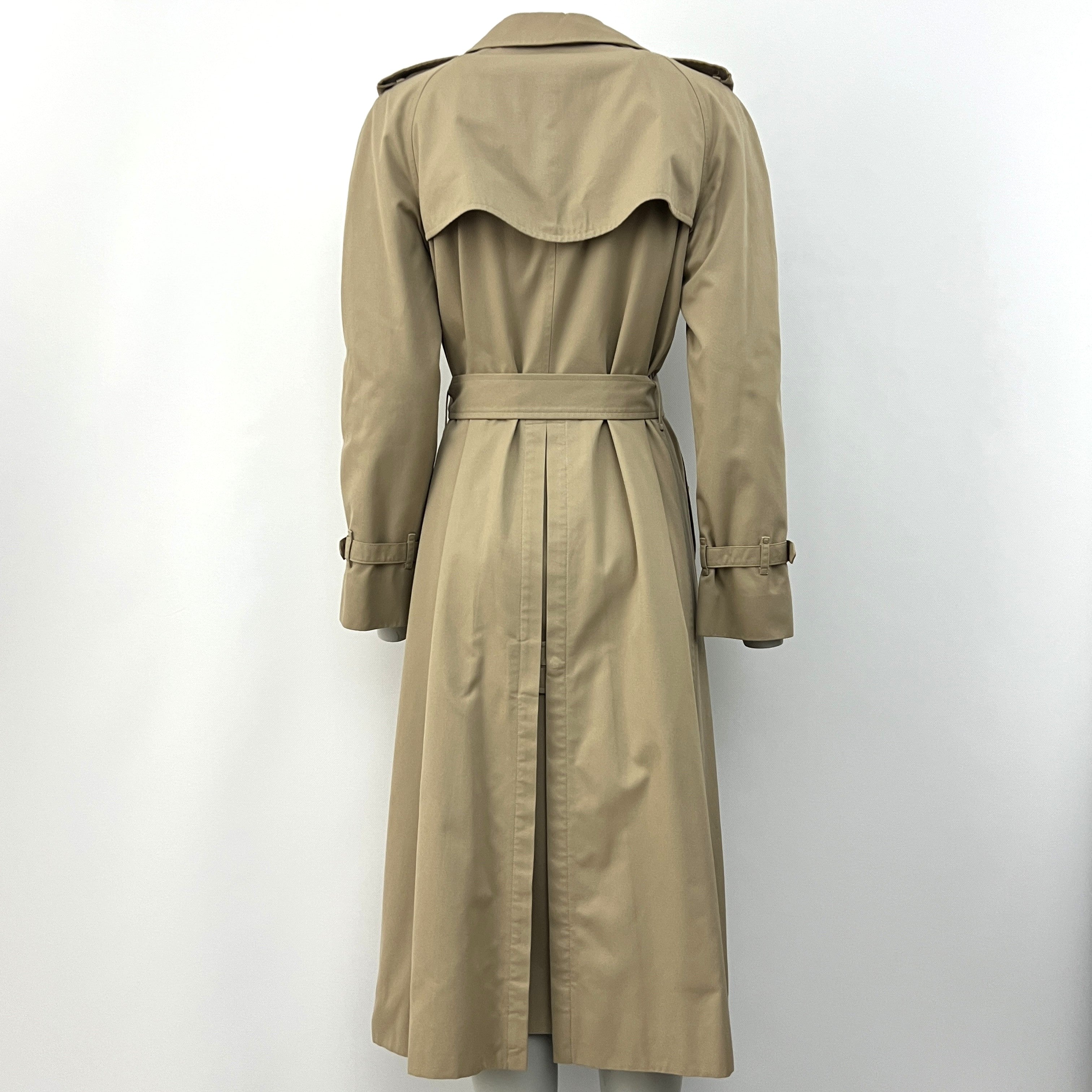 BURBERRY trench coat, size S, beige cotton