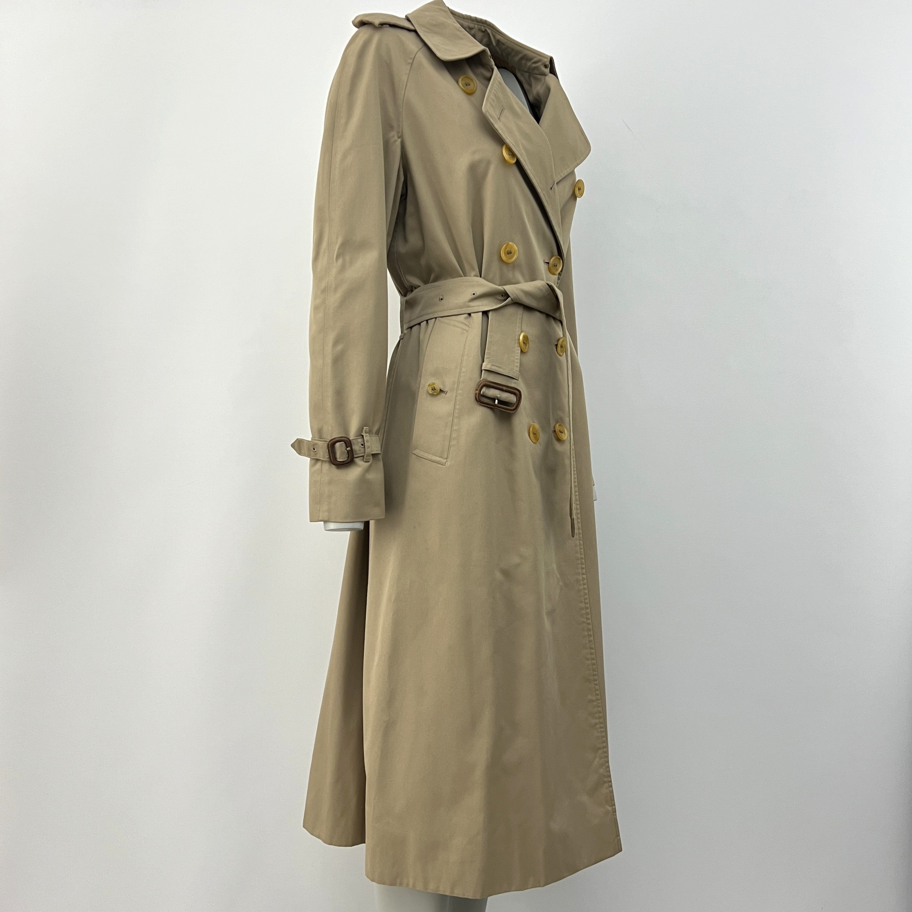 BURBERRY trench coat, size S, beige cotton