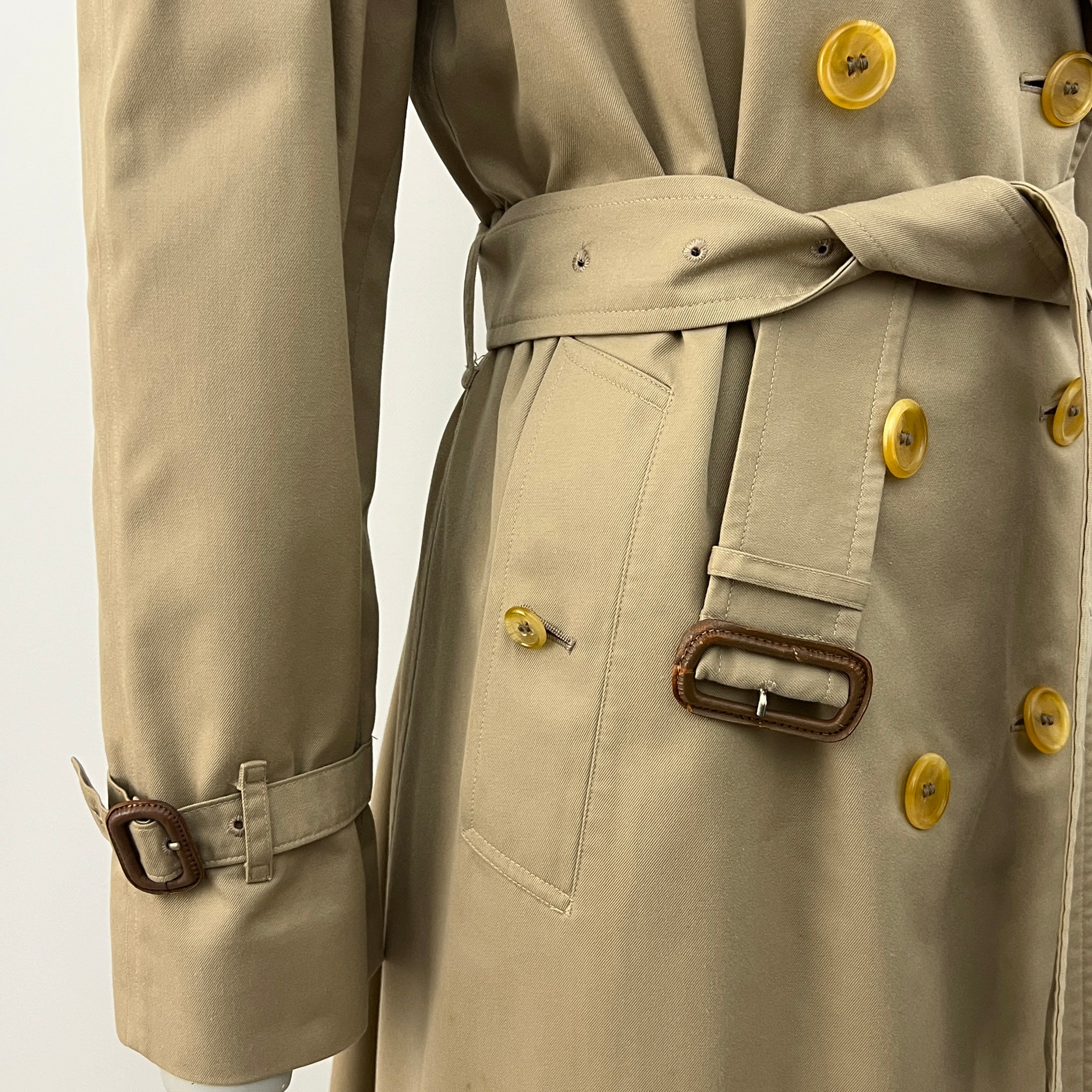 BURBERRY trench coat, size S, beige cotton