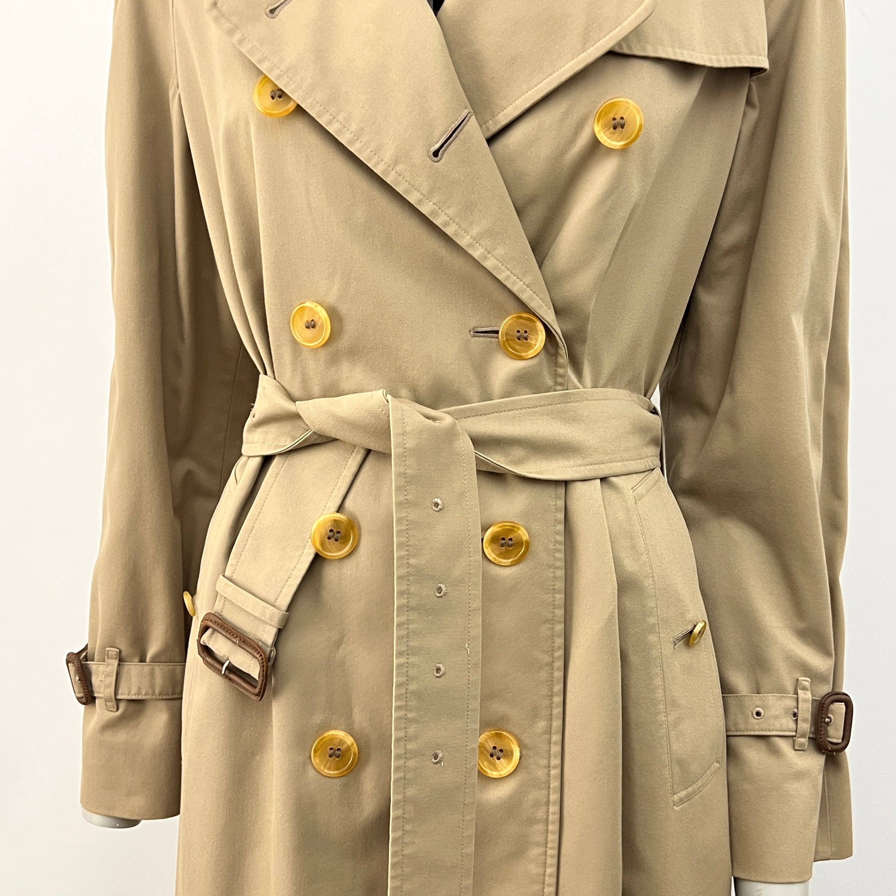 BURBERRY trench coat, size S, beige cotton