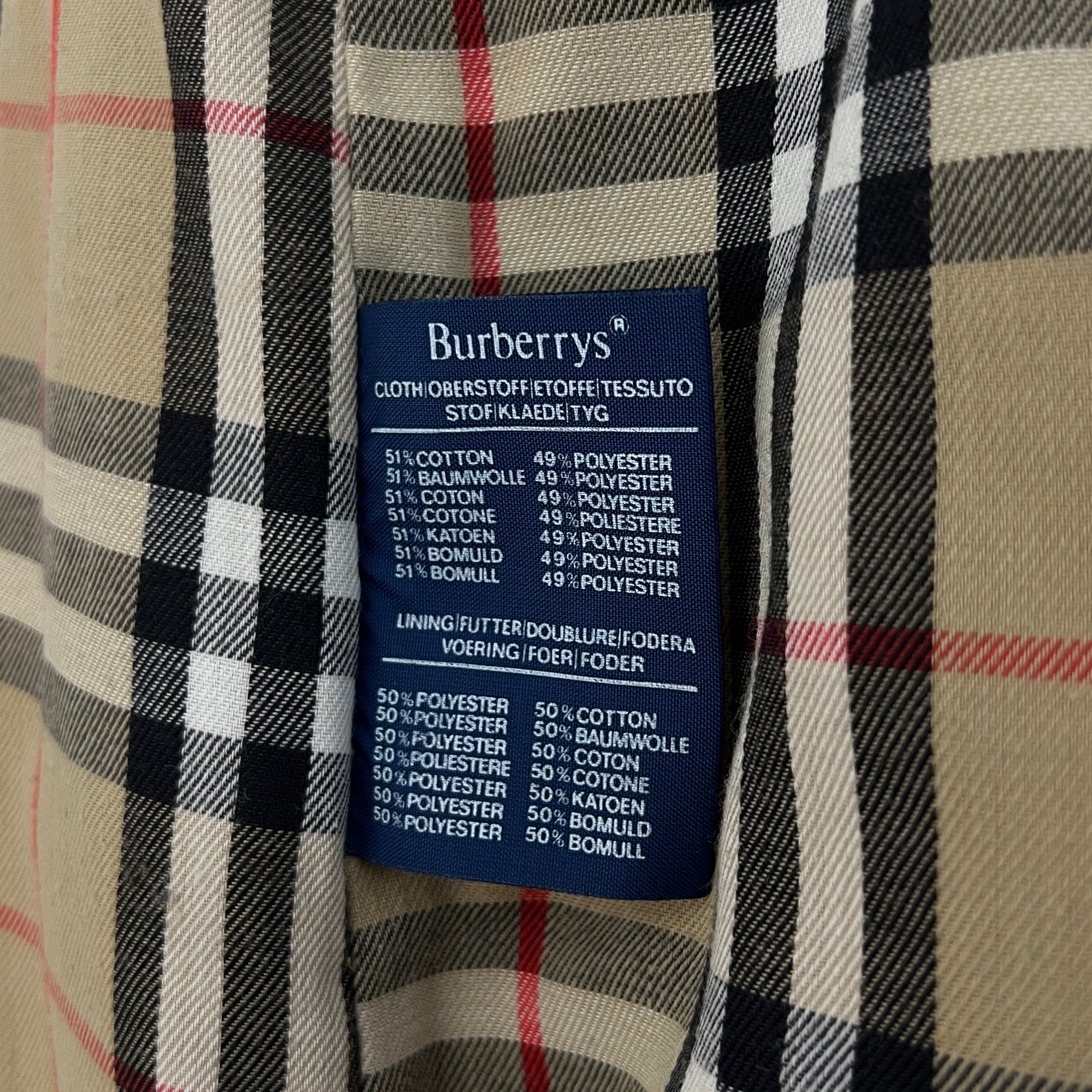 BURBERRY trench coat, size S, beige cotton