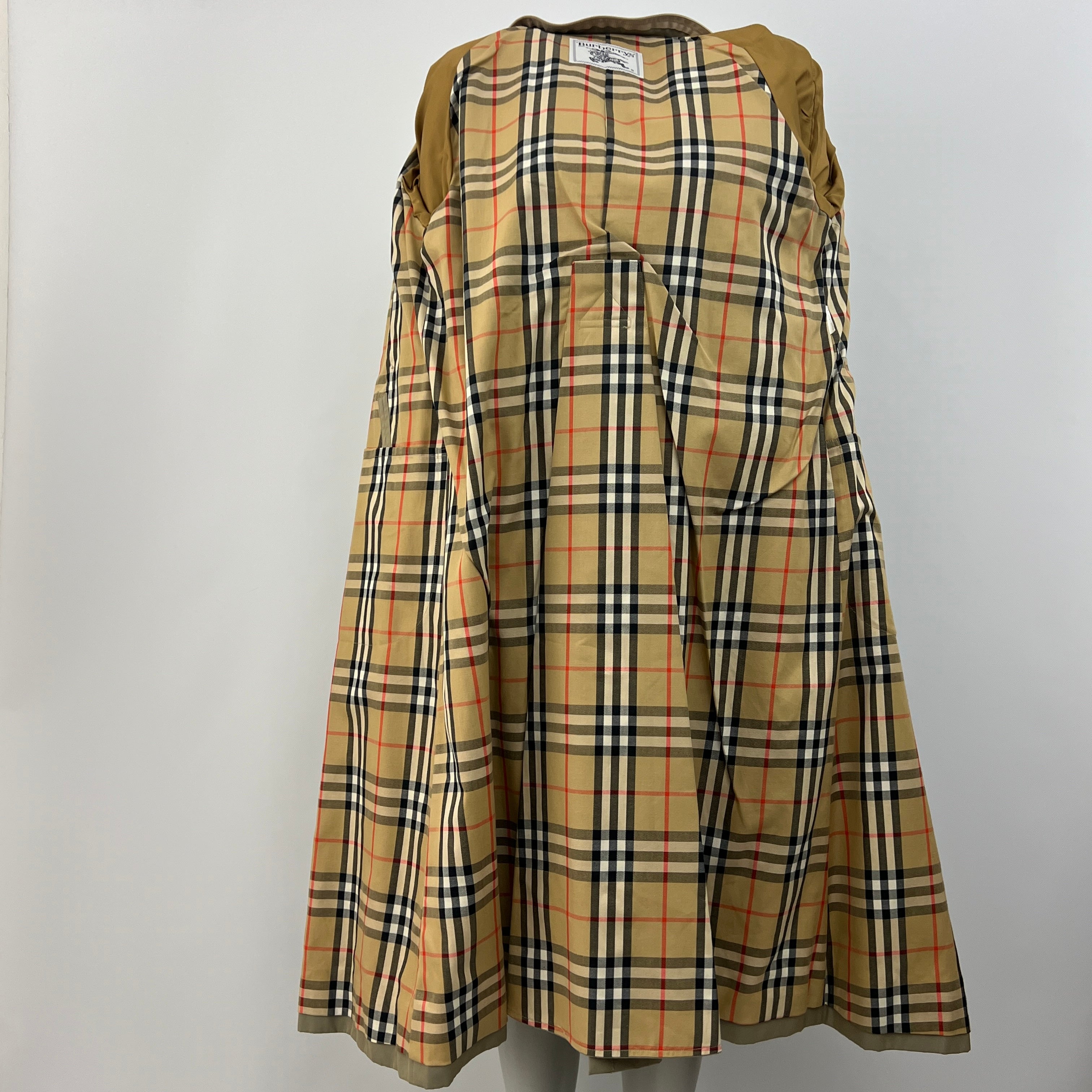 BURBERRY trench coat, size S, khaki cotton