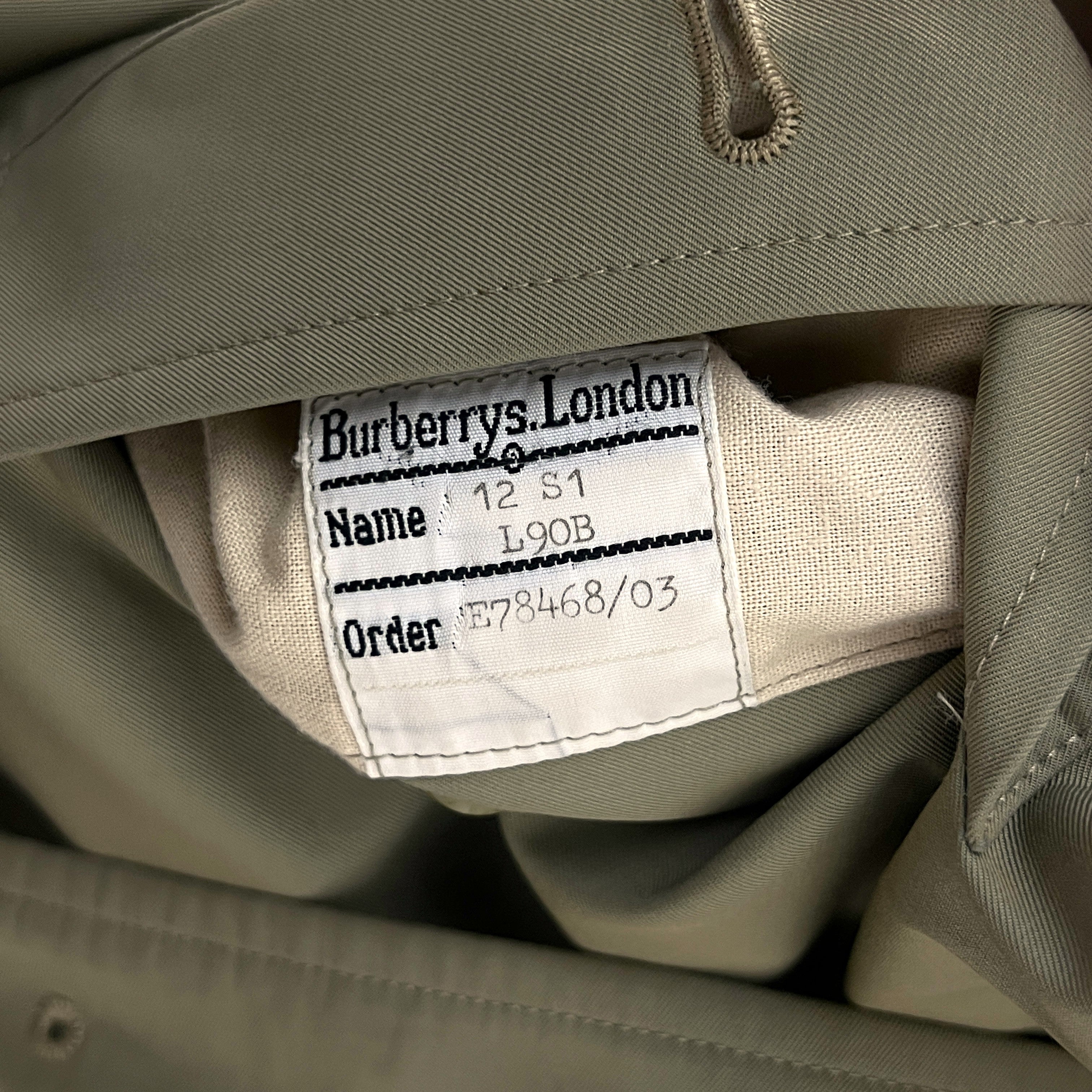 BURBERRY M cotton trench coat in khaki