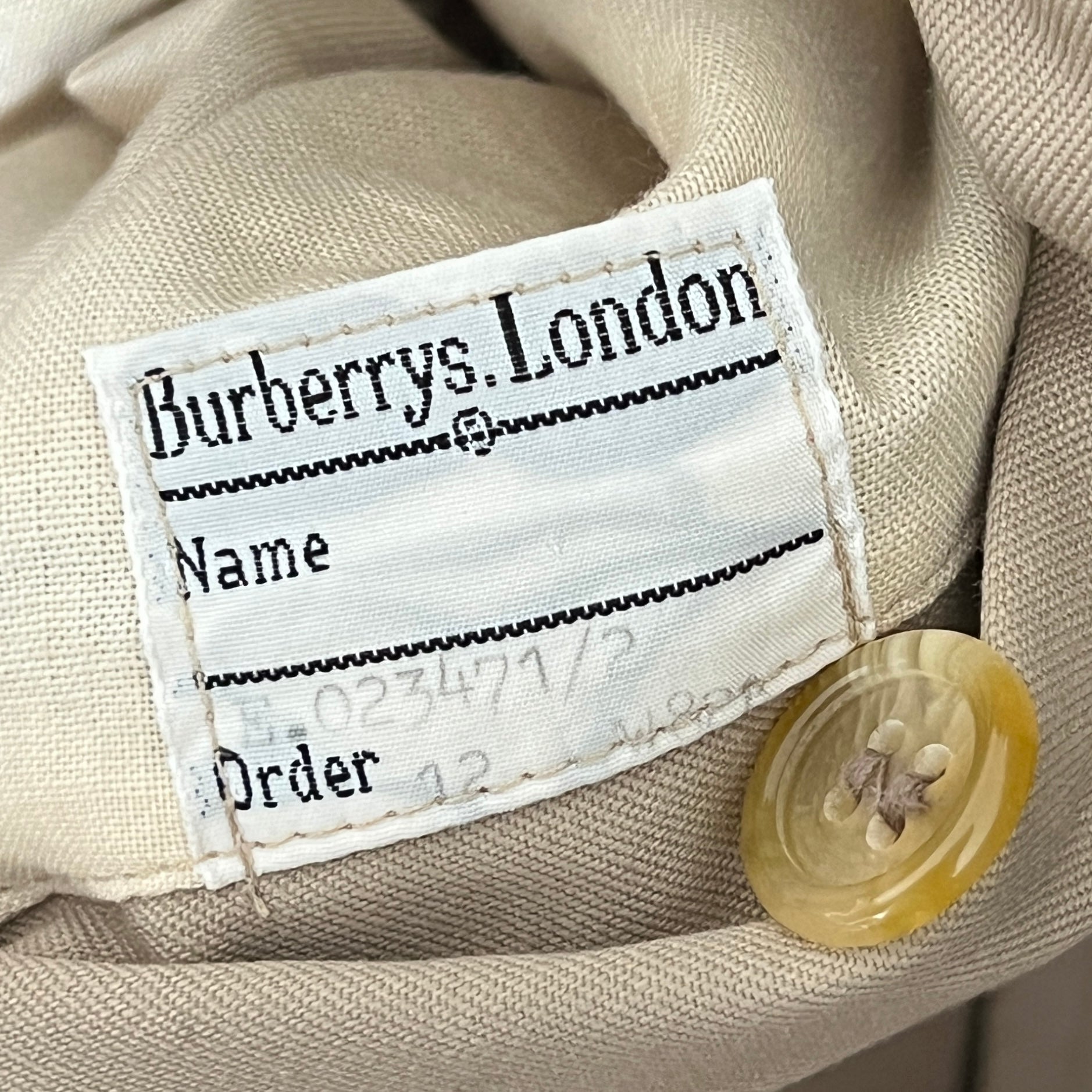 BURBERRY trench coat, size S, beige cotton