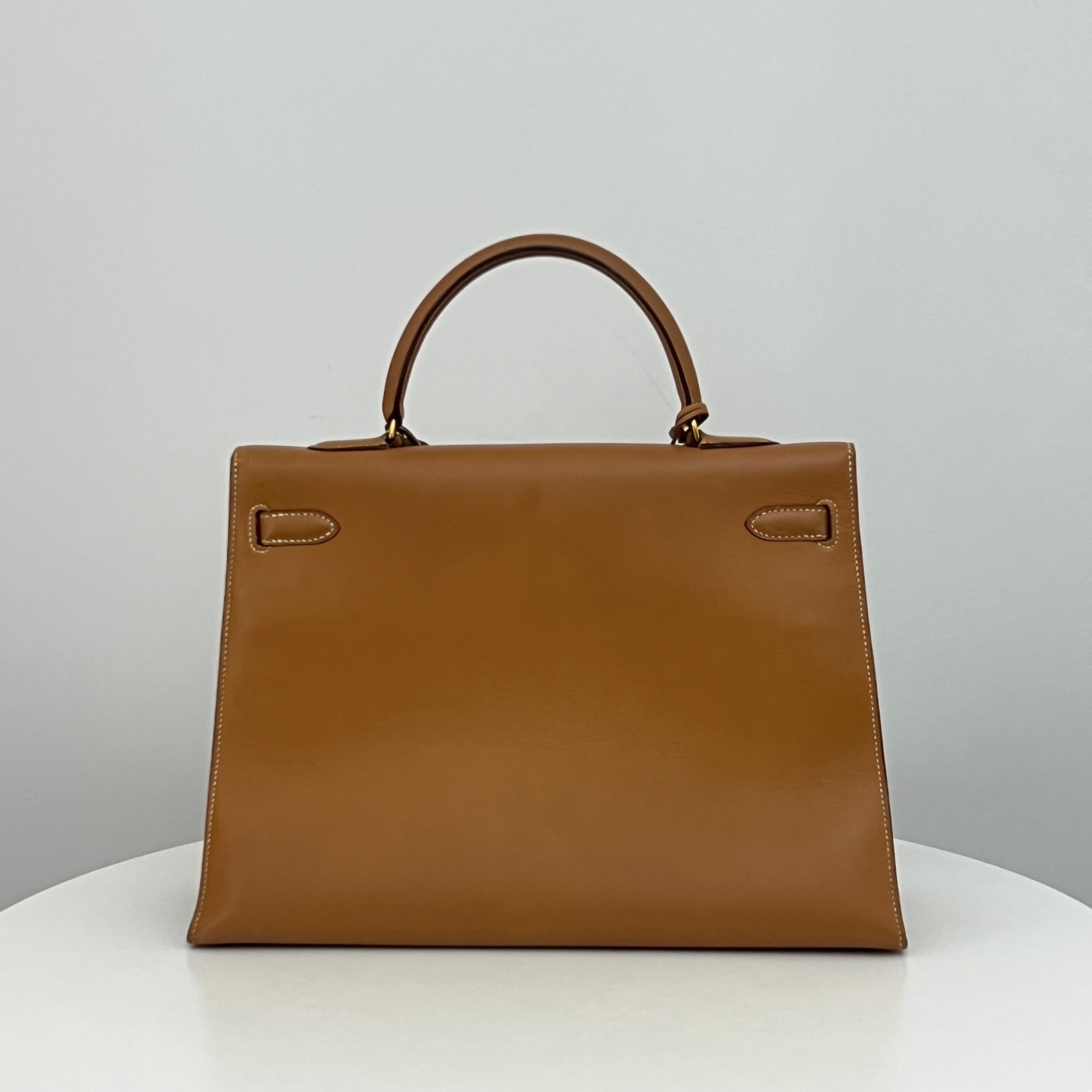 HERMÈS Kelly 35 Courchevel Leather Sellier Shoulder Bag