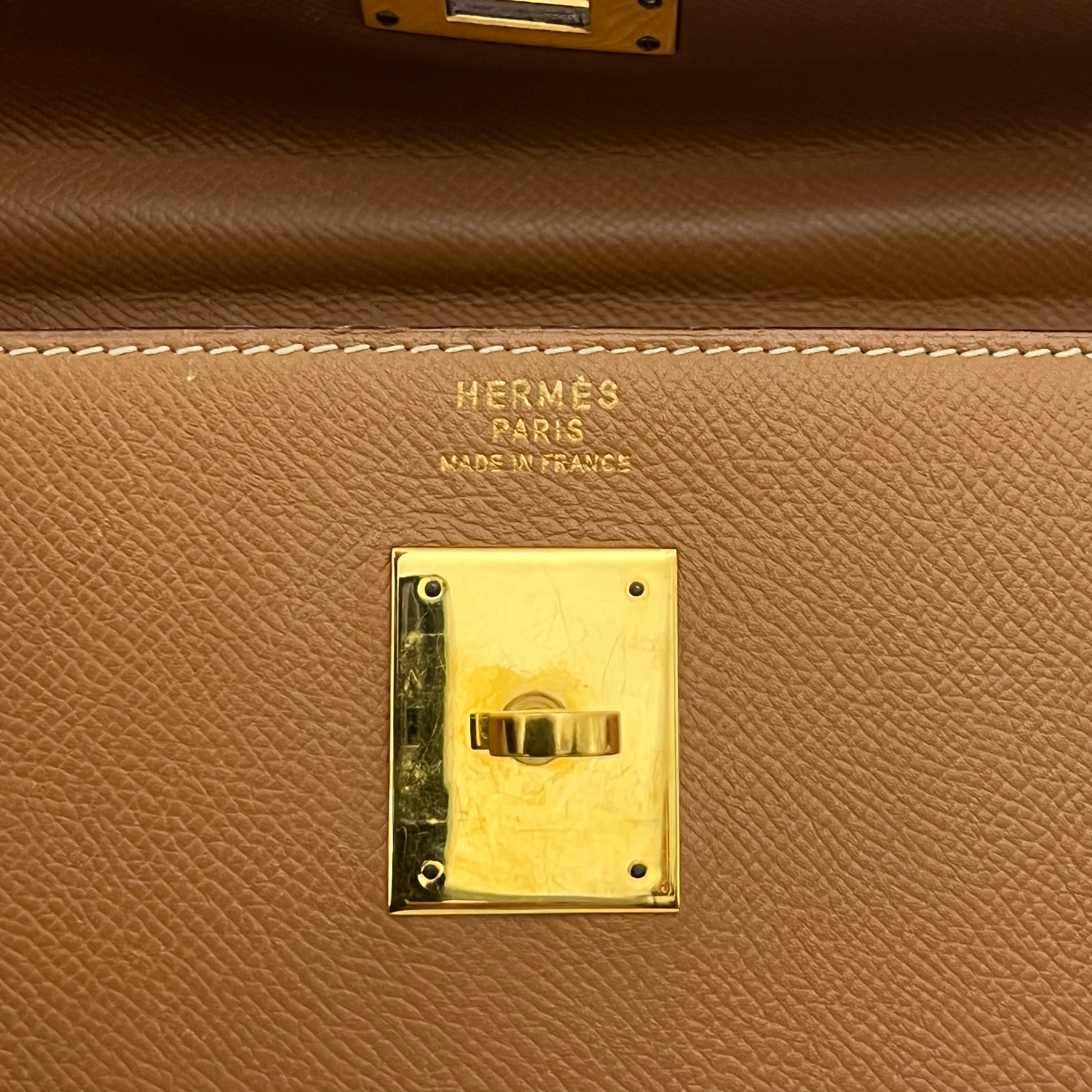 HERMÈS Kelly 35 Courchevel Leather Sellier Shoulder Bag