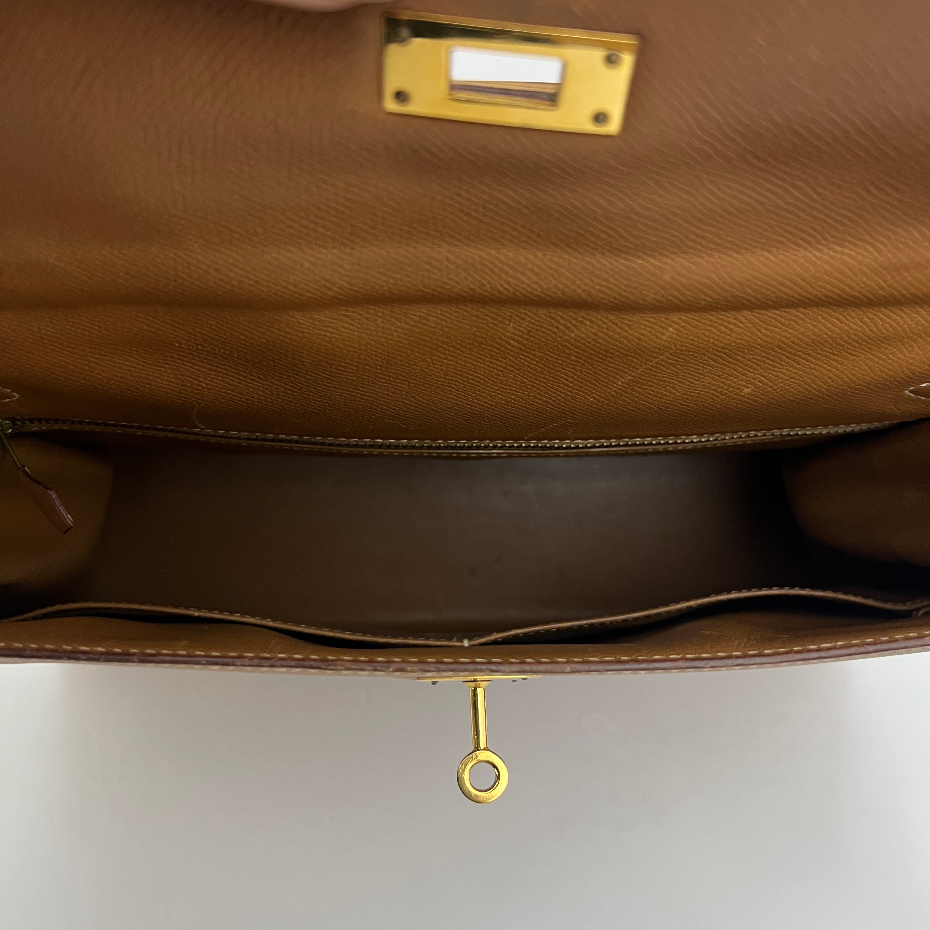 HERMÈS Kelly 35 Courchevel Leather Sellier Shoulder Bag