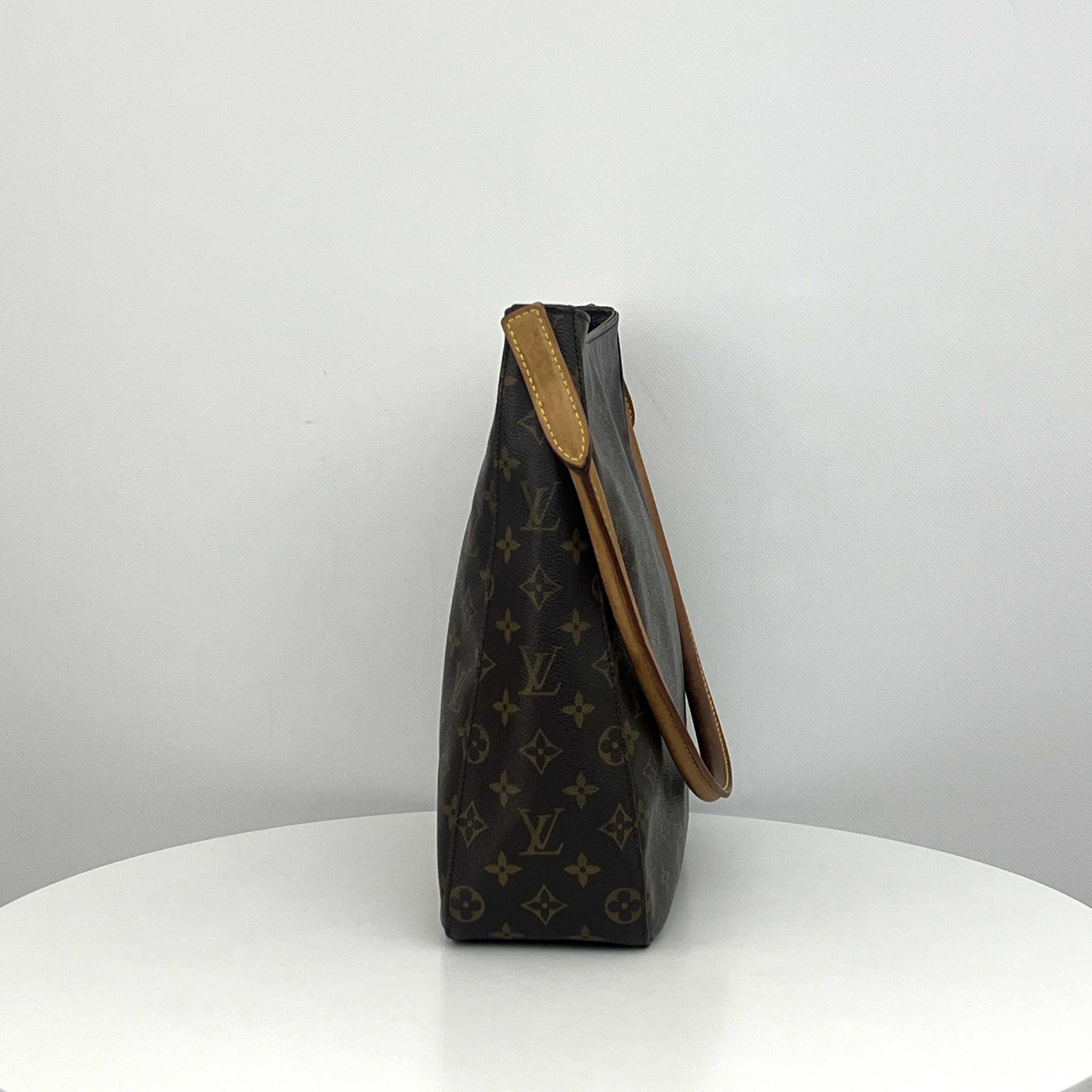 LOUIS VUITTON Looping GM bag in brown canvas and leather